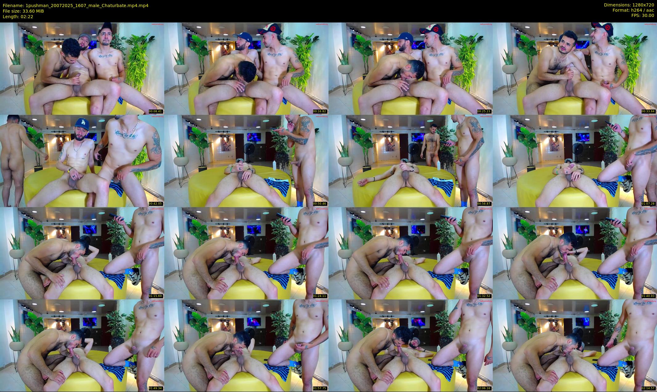 1pushman — 3 minute Chaturbate male cam show recording, 720p, Jul 20, 2025