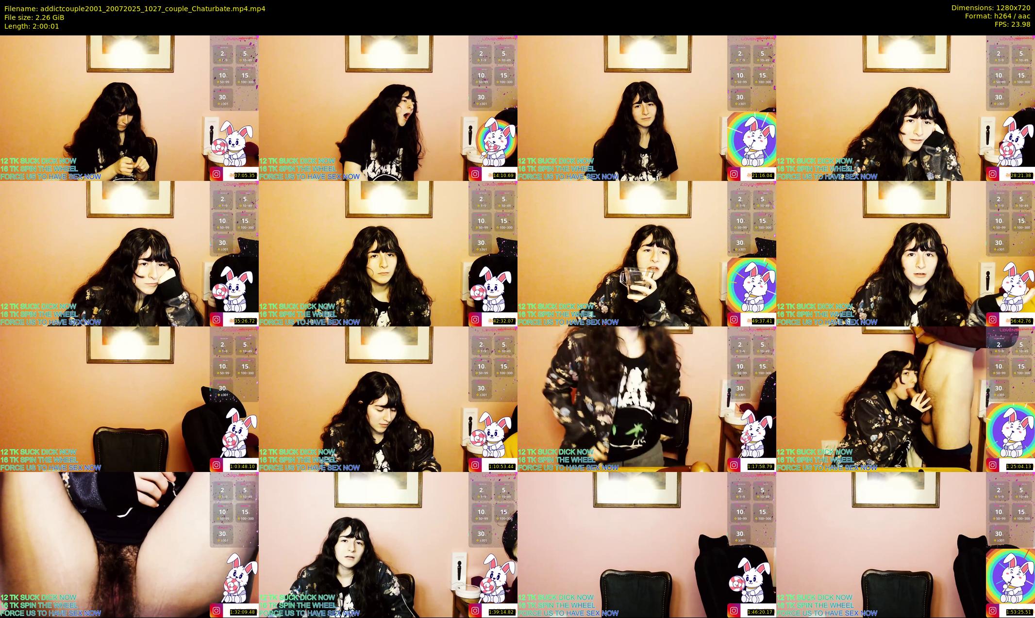 addictcouple2001 — 121 minute Chaturbate couple cam show recording, 720p, Jul 20, 2025