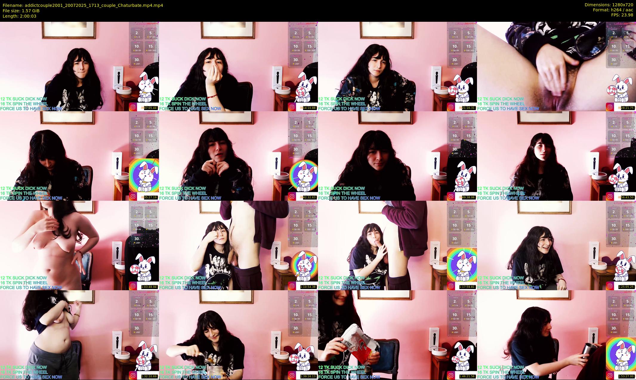 addictcouple2001 — 121 minute Chaturbate couple cam show recording, 720p, Jul 20, 2025
