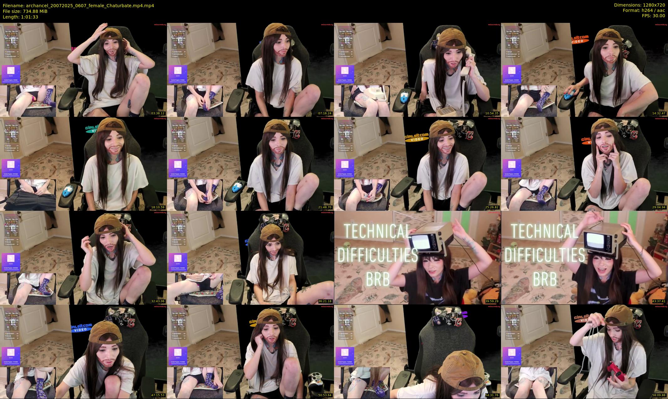 archancel — 62 minute Chaturbate female cam show recording, 720p, Jul 20, 2025