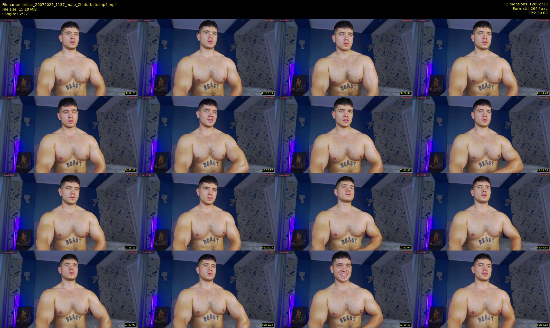 arilass — 3 minute Chaturbate male cam show recording, 720p, Jul 20, 2025