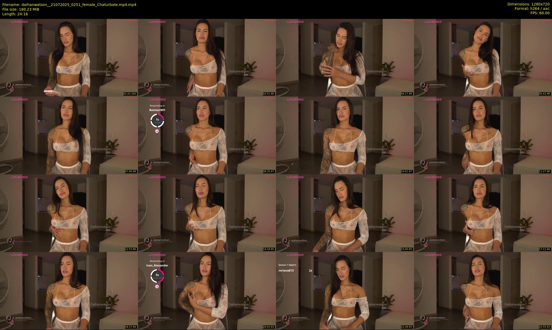 daihanwatson_ — 25 minute Chaturbate female cam show recording, 720p, Jul 21, 2025