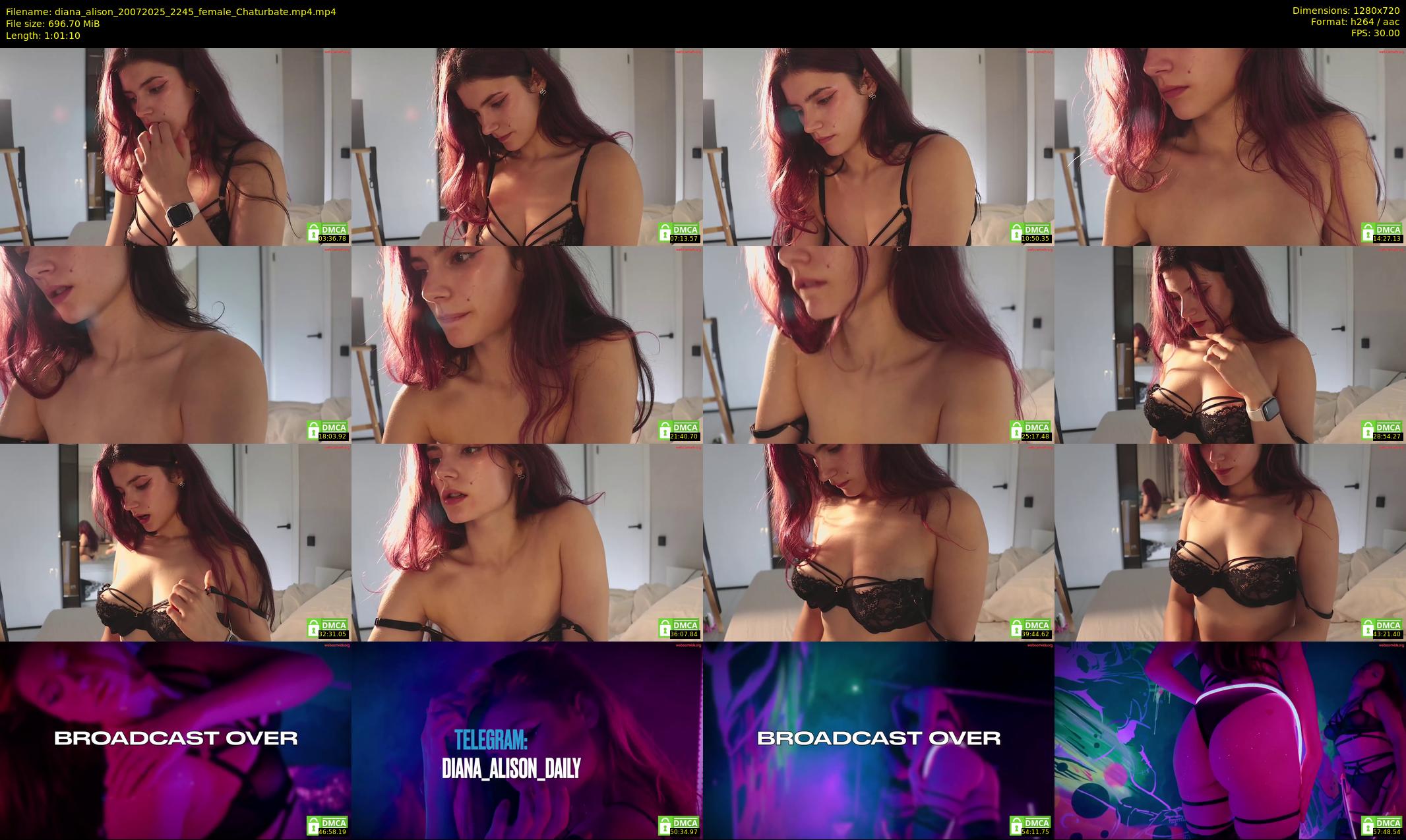 diana_alison — 62 minute Chaturbate female cam show recording, 720p, Jul 20, 2025