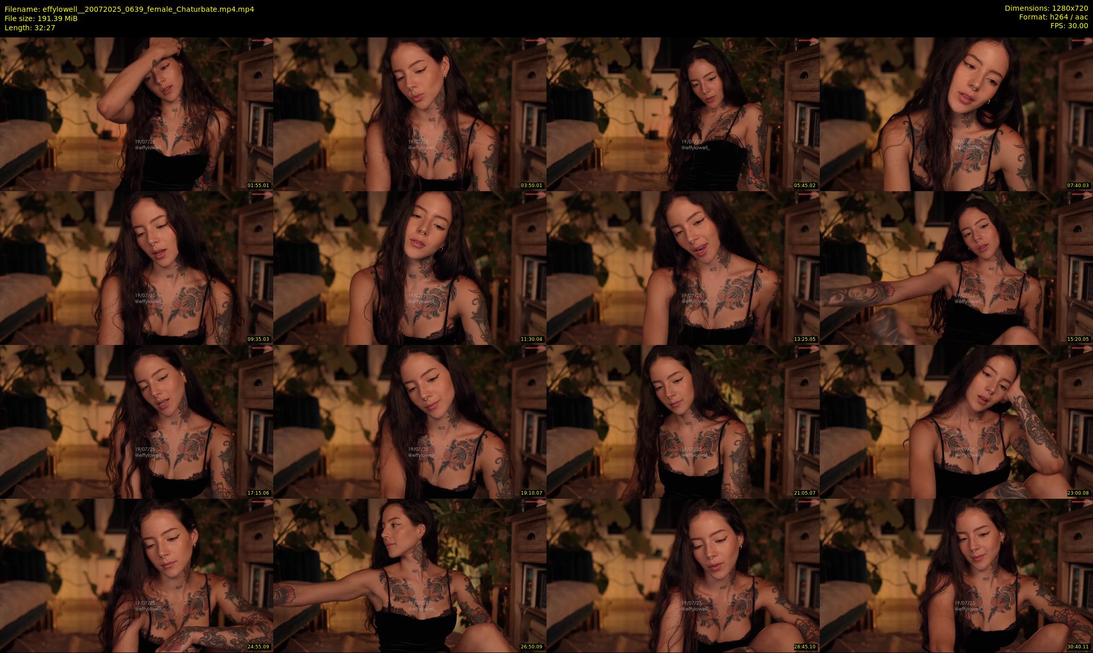 effylowell_ — 33 minute Chaturbate female cam show recording, 720p, Jul 20, 2025