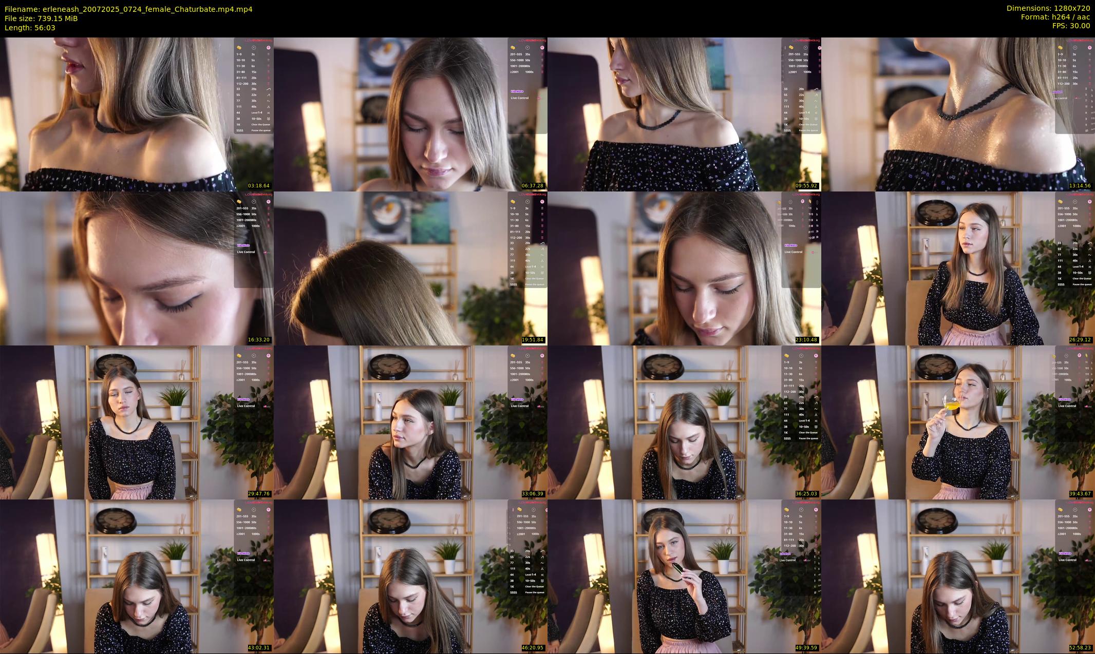 erleneash — 57 minute Chaturbate female cam show recording, 720p, Jul 20, 2025