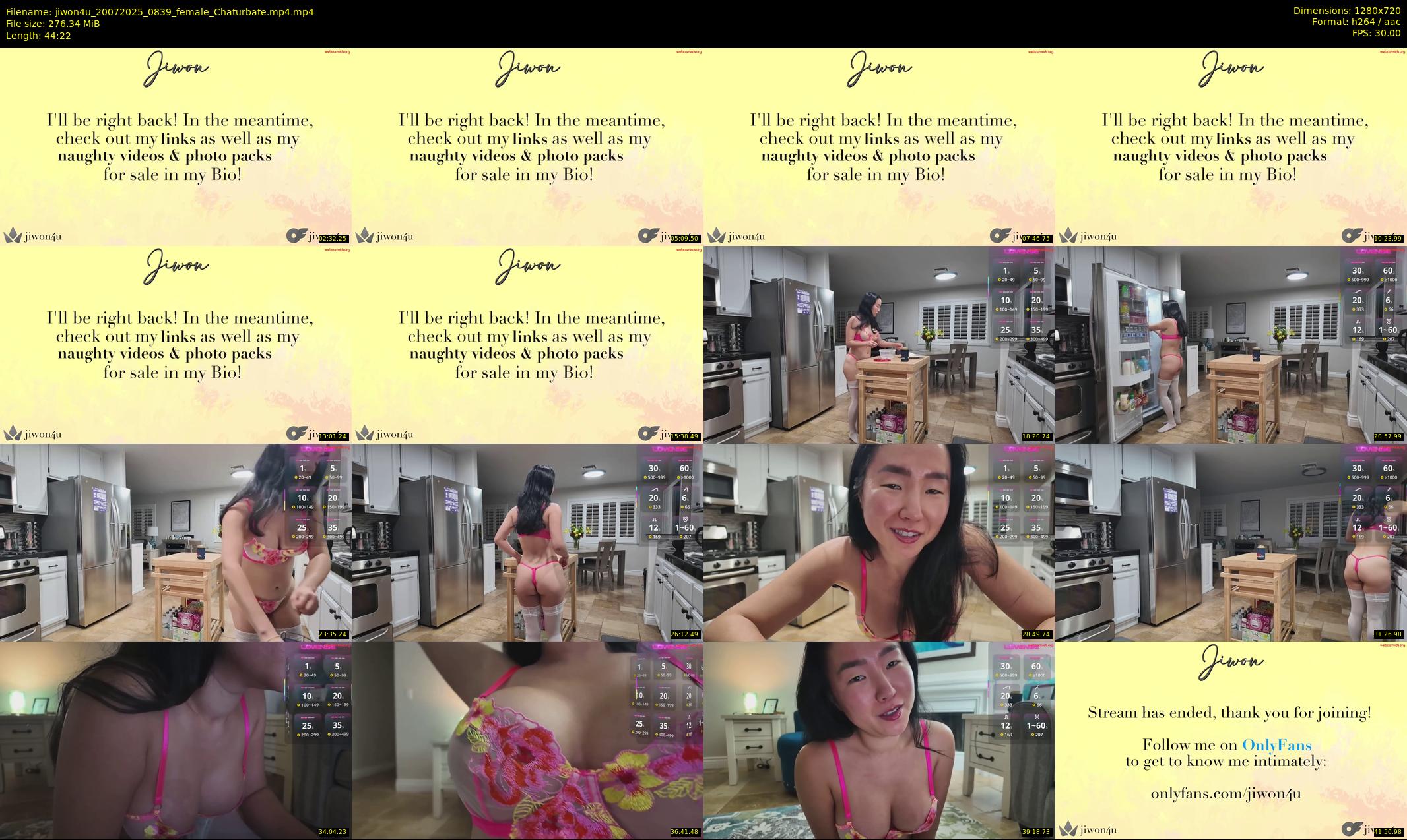 jiwon4u — 45 minute Chaturbate female cam show recording, 720p, Jul 20, 2025