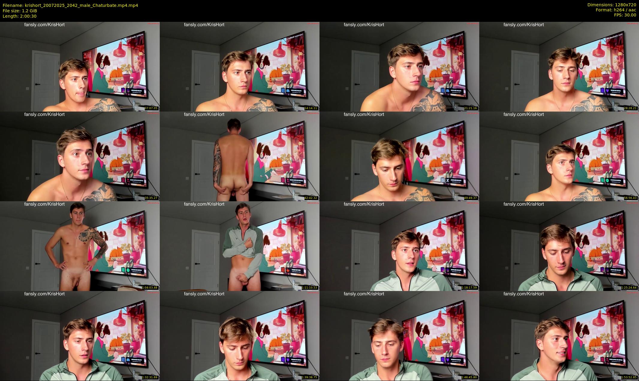 krishort — 121 minute Chaturbate male cam show recording, 720p, Jul 20, 2025