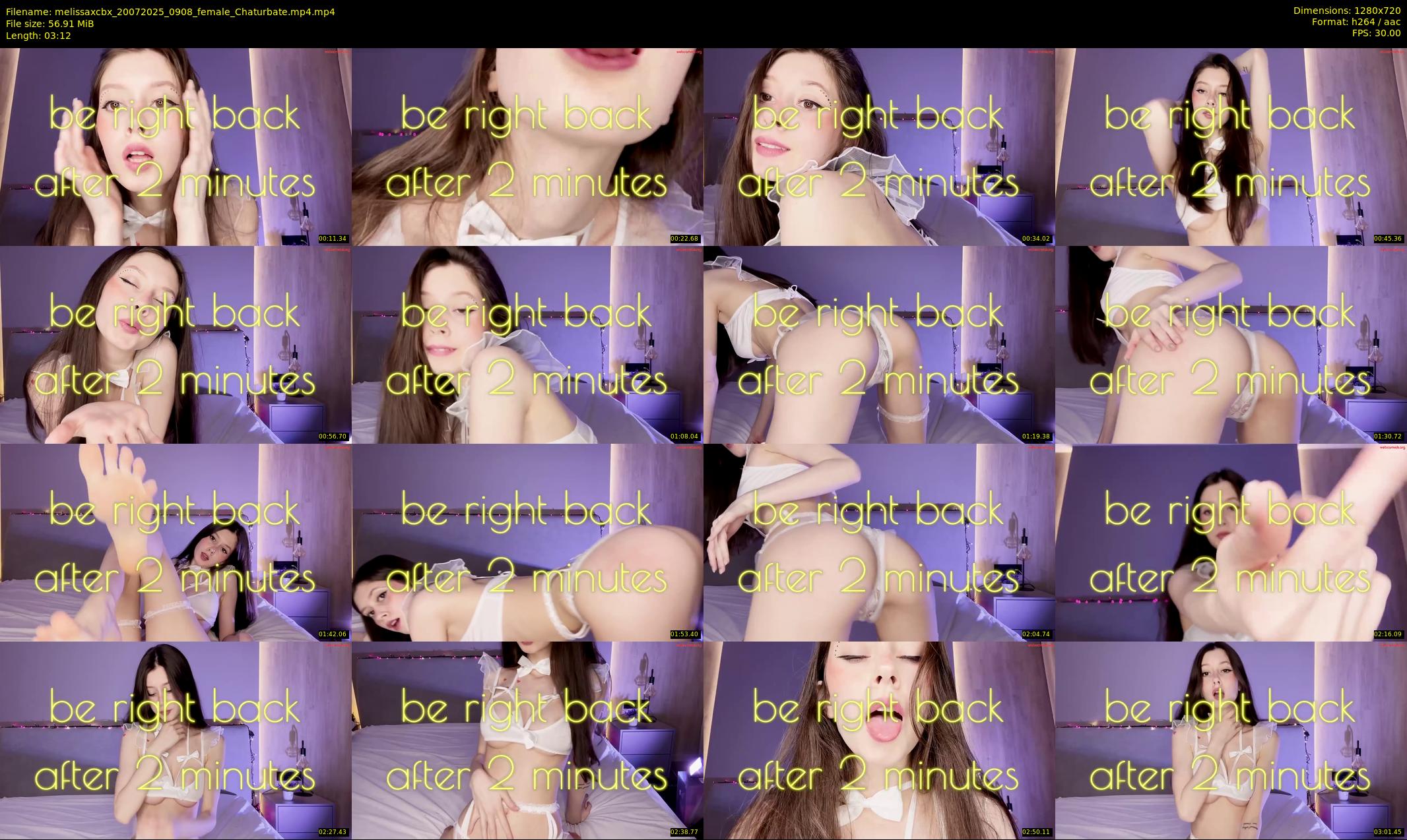 melissaxcbx — 4 minute Chaturbate female cam show recording, 720p, Jul 20, 2025