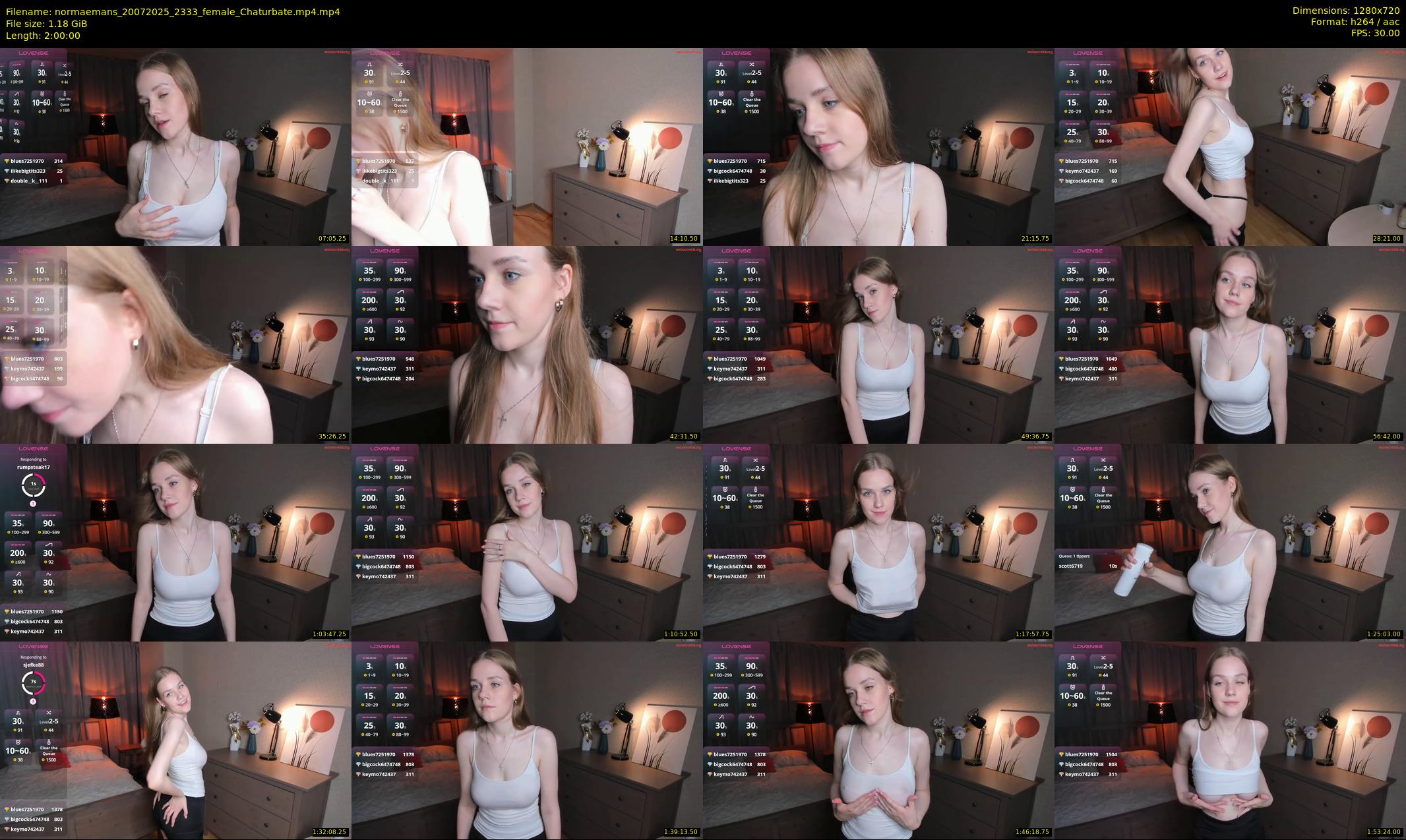 normaemans — 120 minute Chaturbate female cam show recording, 720p, Jul 20, 2025