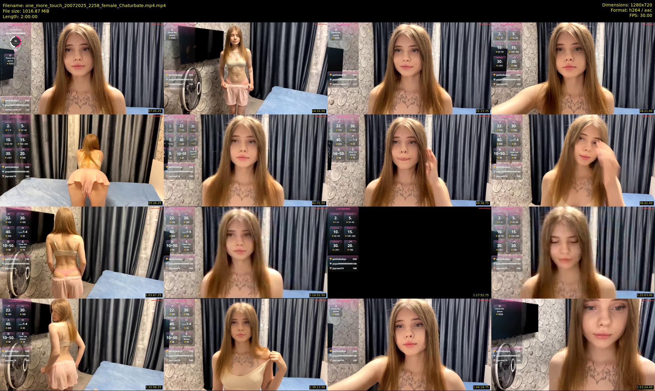 one_more_touch — 120 minute Chaturbate female cam show recording, 720p, Jul 20, 2025