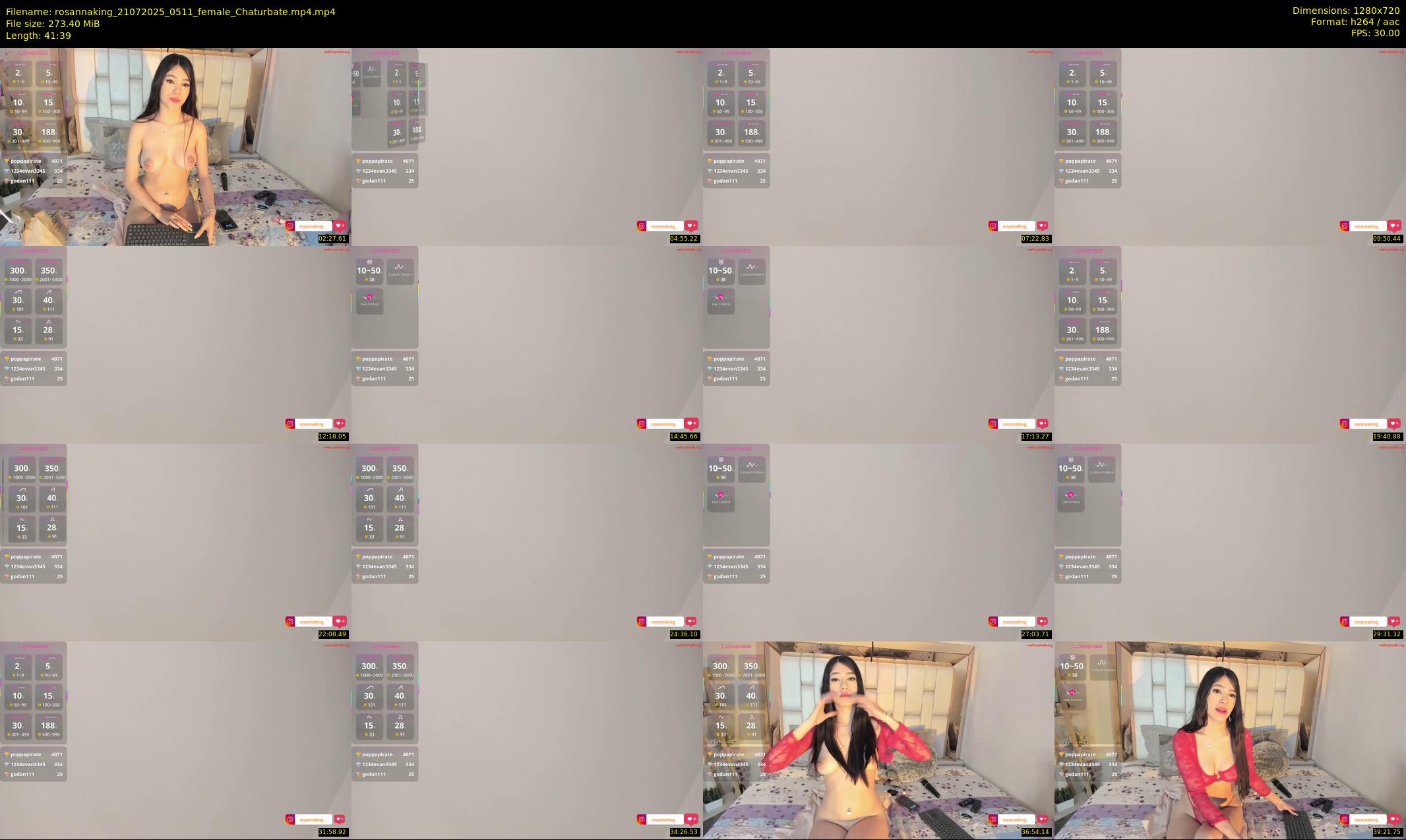 rosannaking — 42 minute Chaturbate female cam show recording, 720p, Jul 21, 2025
