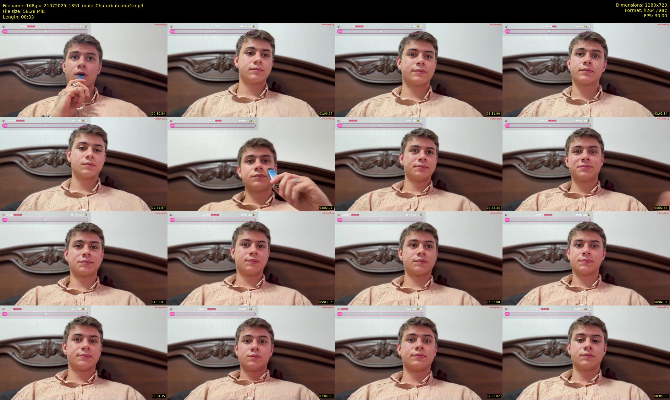 168gio — 9 minute Chaturbate male cam show recording, 720p, Jul 21, 2025