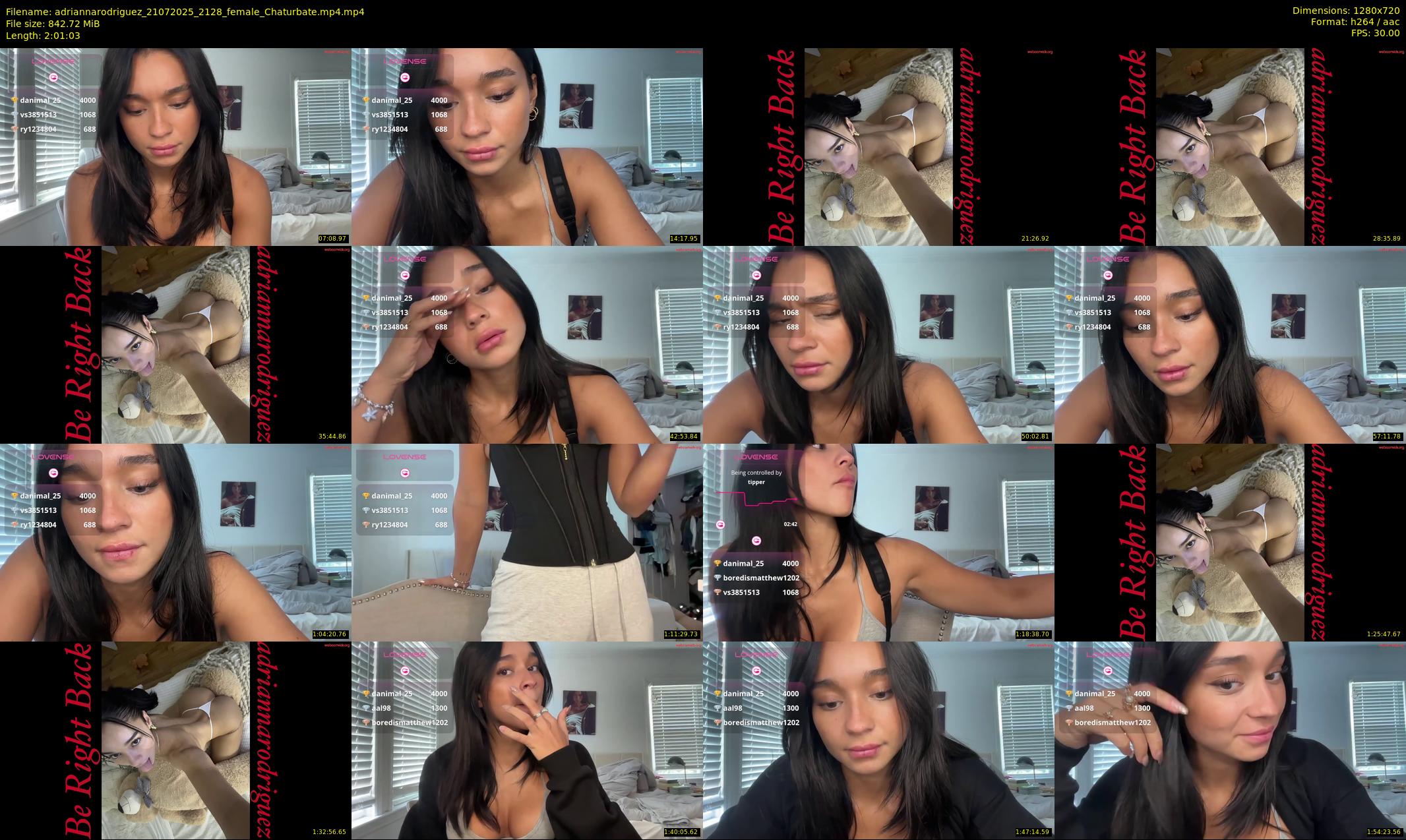 adriannarodriguez — 122 minute Chaturbate female cam show recording, 720p, Jul 21, 2025