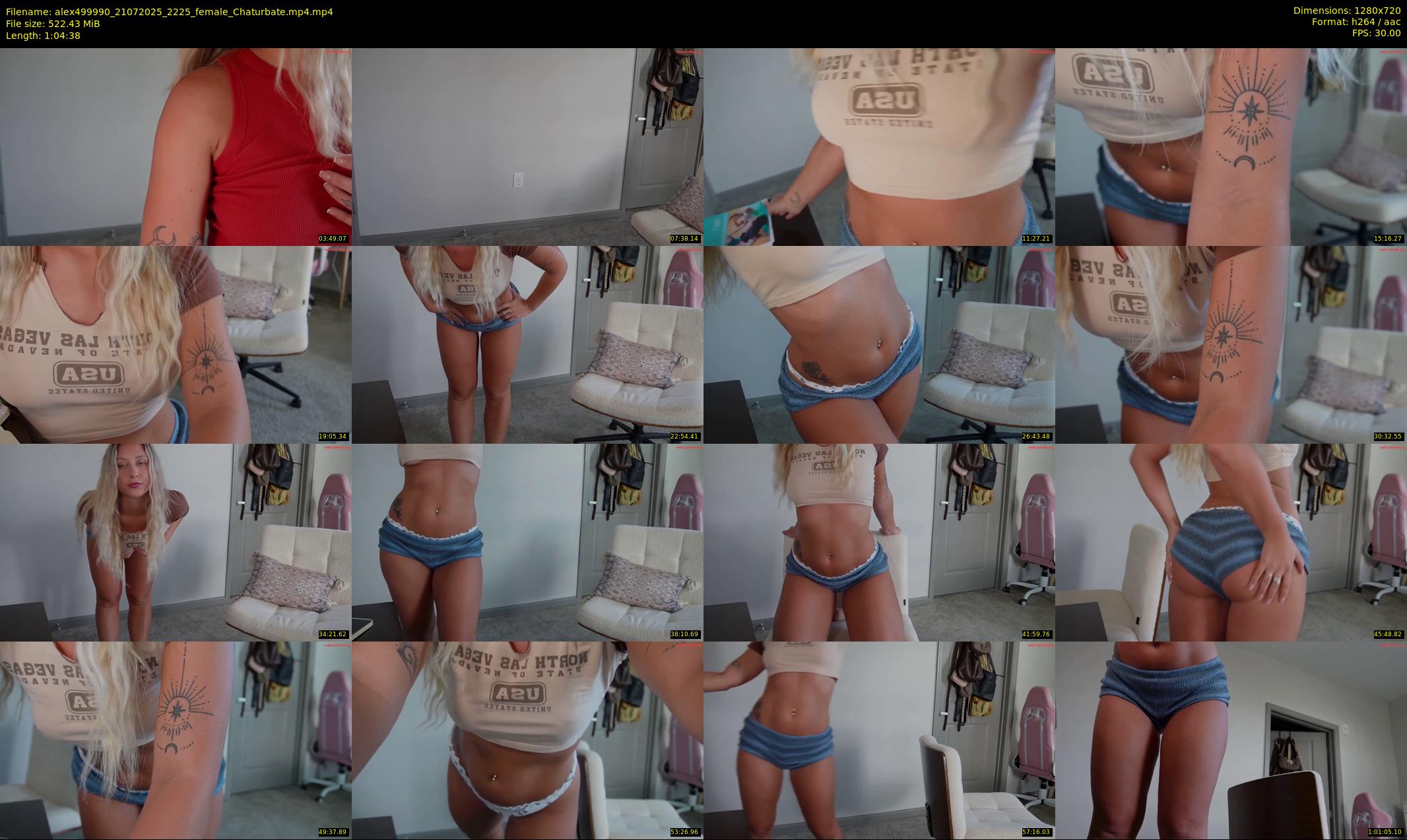alex499990 — 65 minute Chaturbate female cam show recording, 720p, Jul 21, 2025