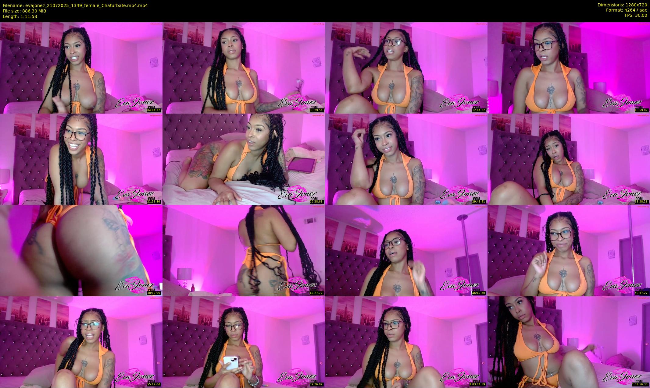 evajonez — 72 minute Chaturbate female cam show recording, 720p, Jul 21, 2025