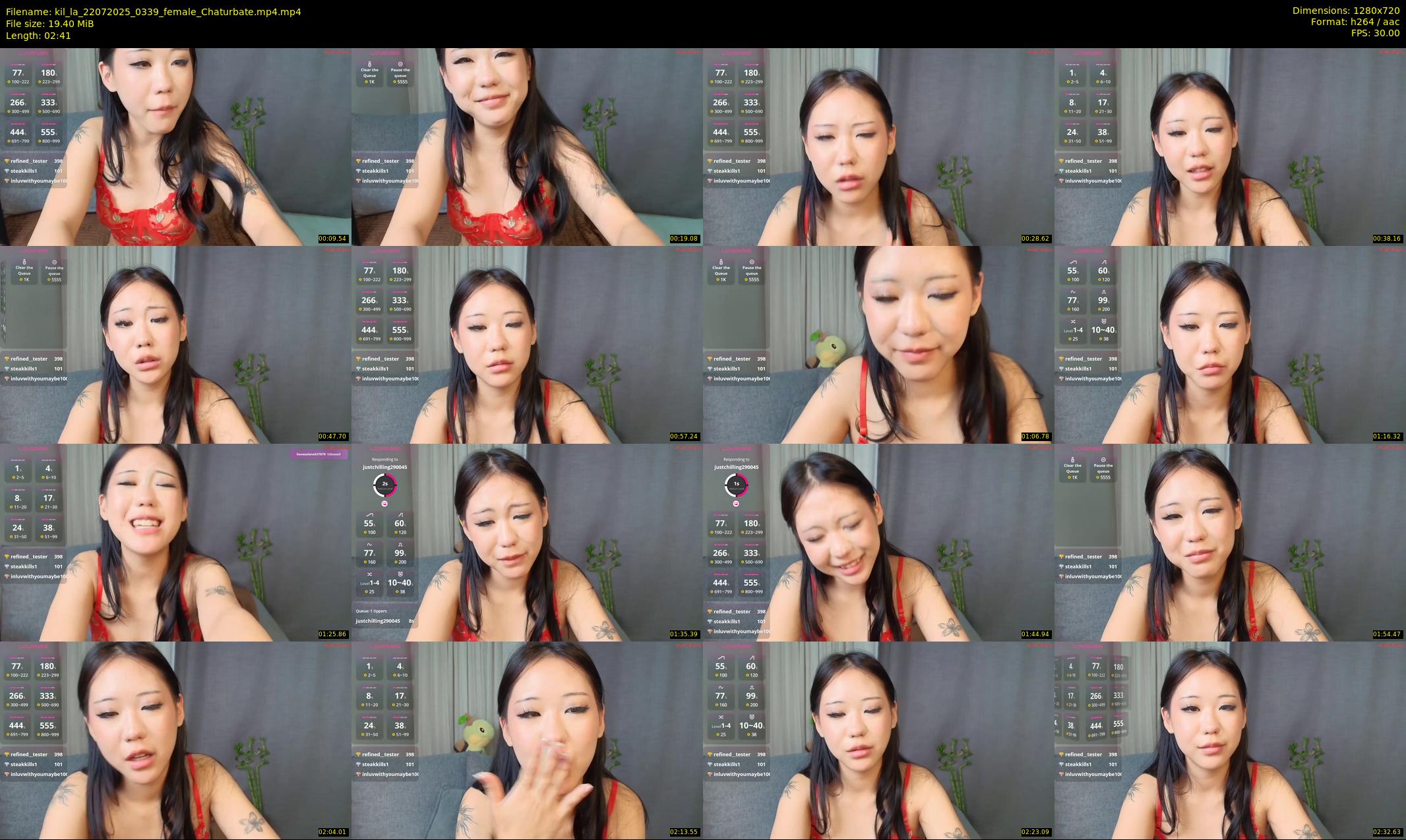 kil_la — 3 minute Chaturbate female cam show recording, 720p, Jul 22, 2025