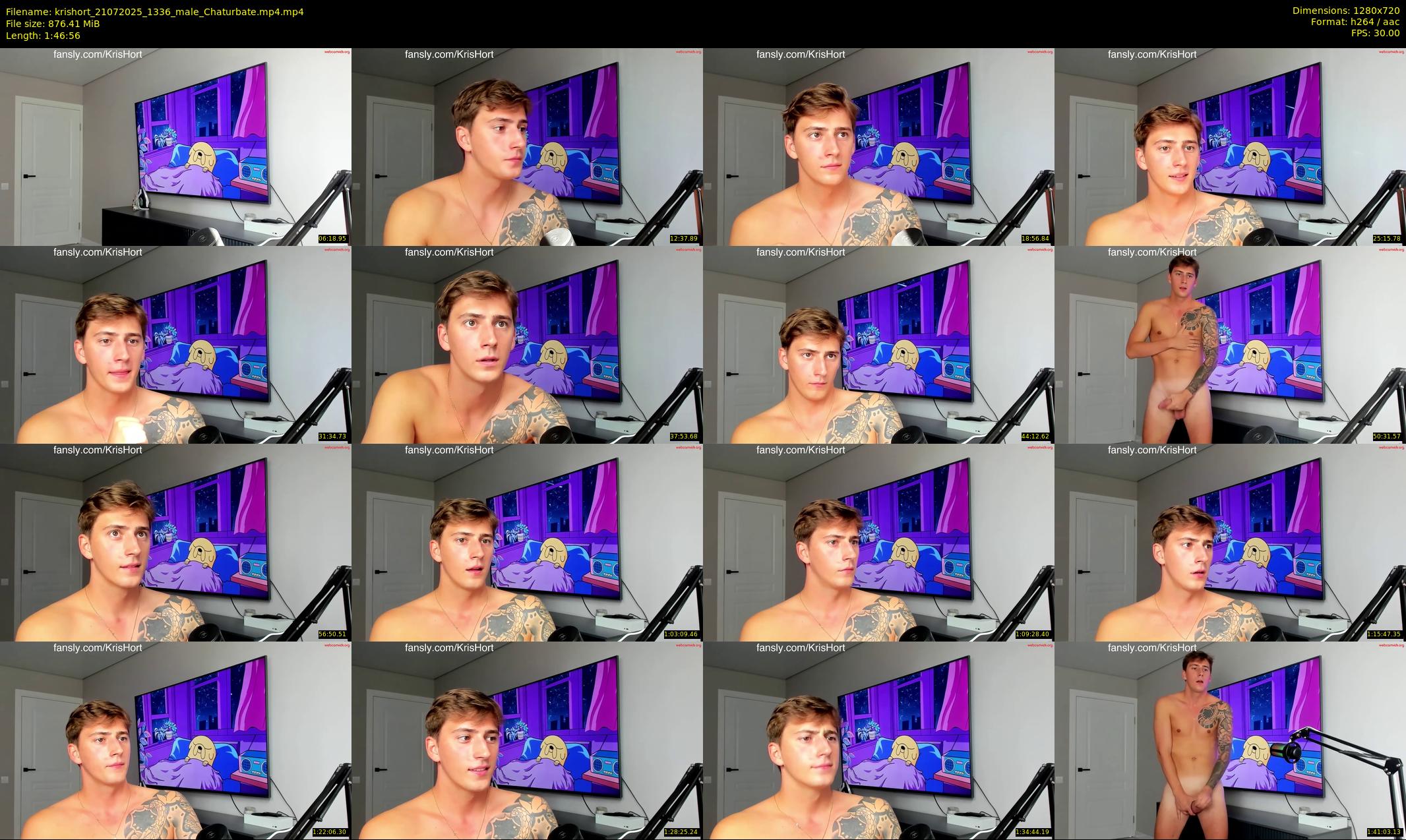 krishort — 107 minute Chaturbate male cam show recording, 720p, Jul 21, 2025