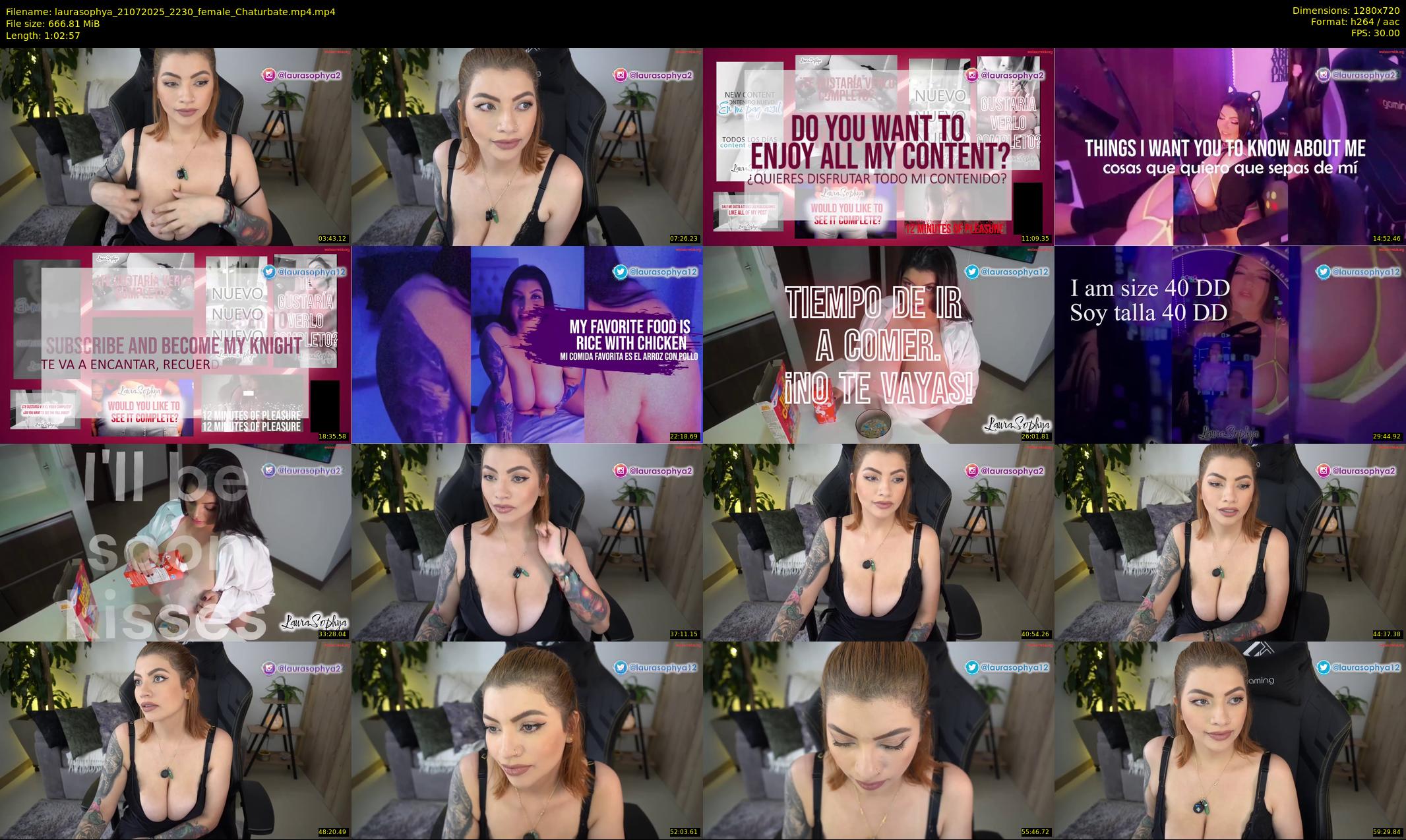 laurasophya — 63 minute Chaturbate female cam show recording, 720p, Jul 21, 2025
