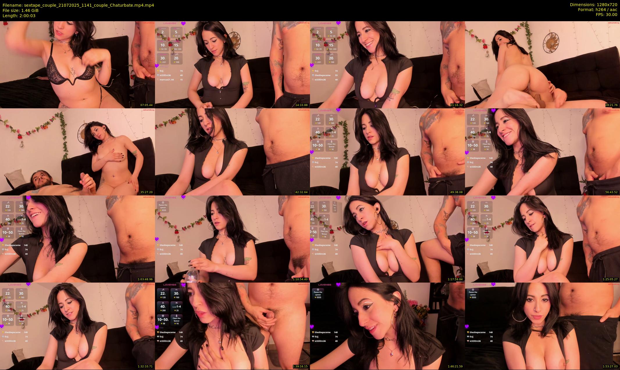 sextape_couple — 121 minute Chaturbate couple cam show recording, 720p, Jul 21, 2025