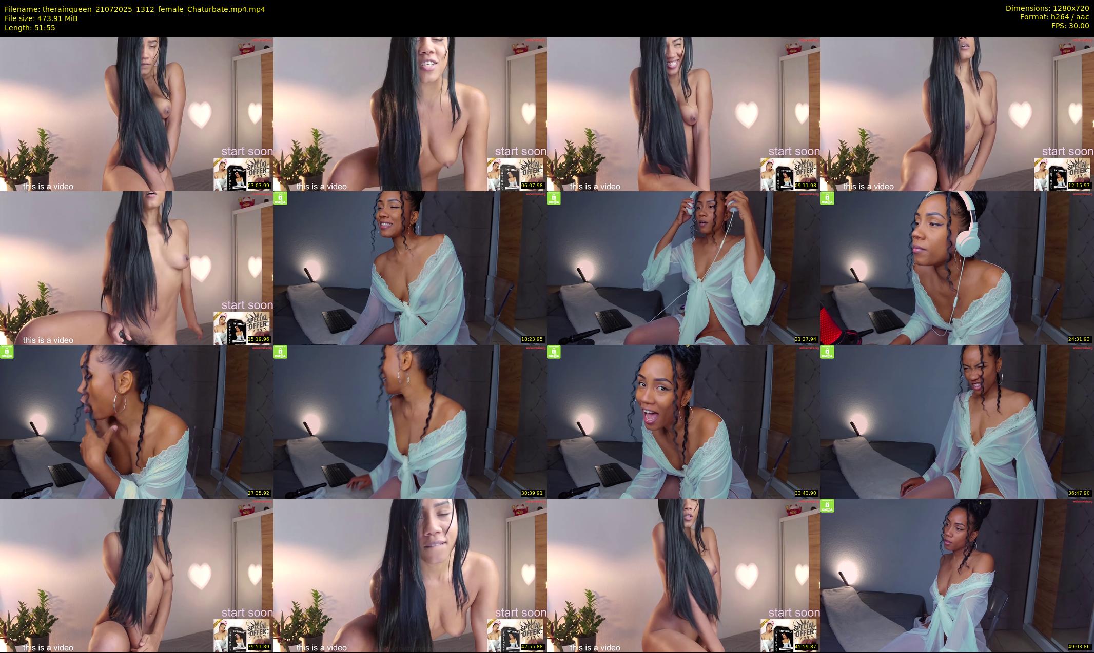therainqueen — 52 minute Chaturbate female cam show recording, 720p, Jul 21, 2025