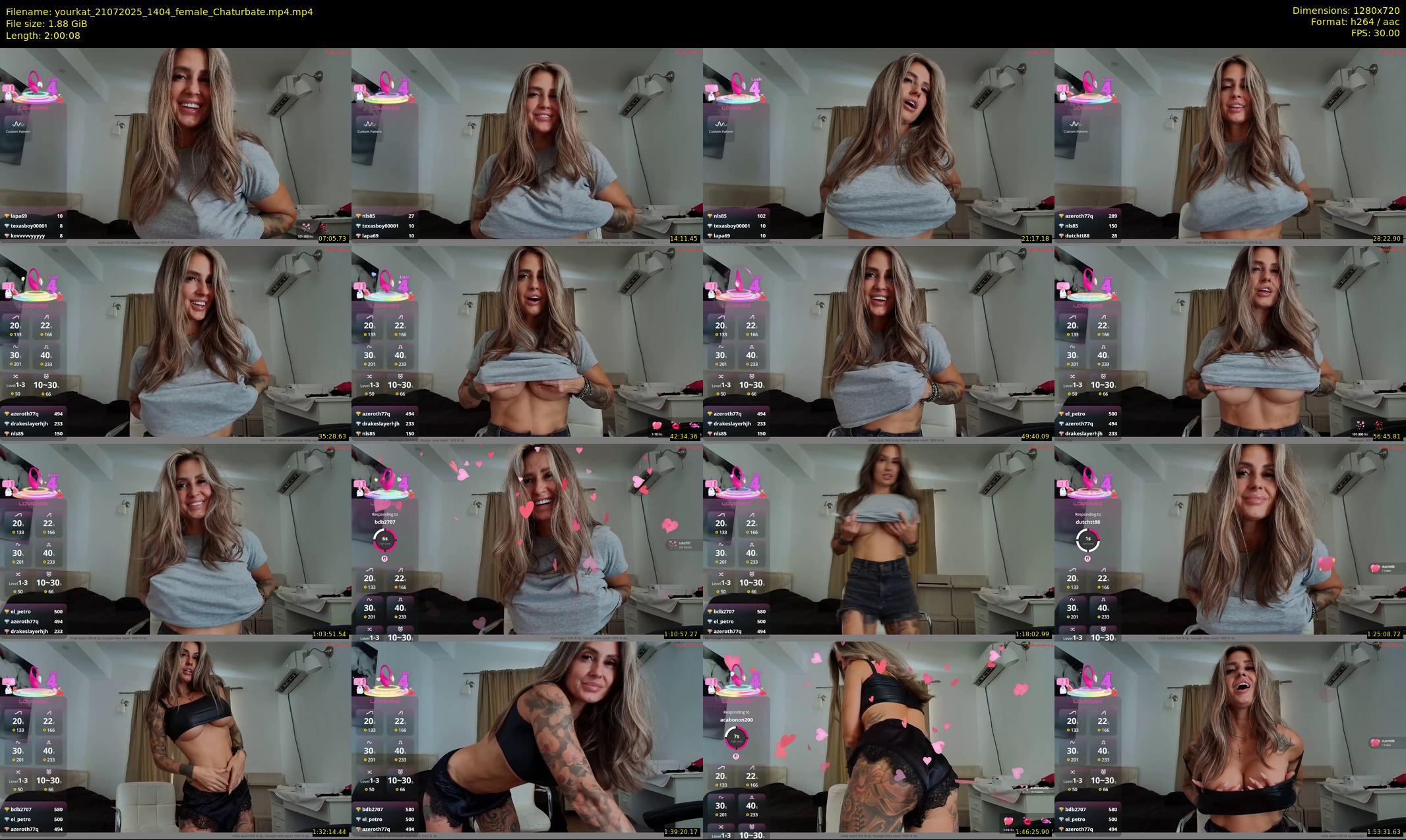 yourkat — 121 minute Chaturbate female cam show recording, 720p, Jul 21, 2025
