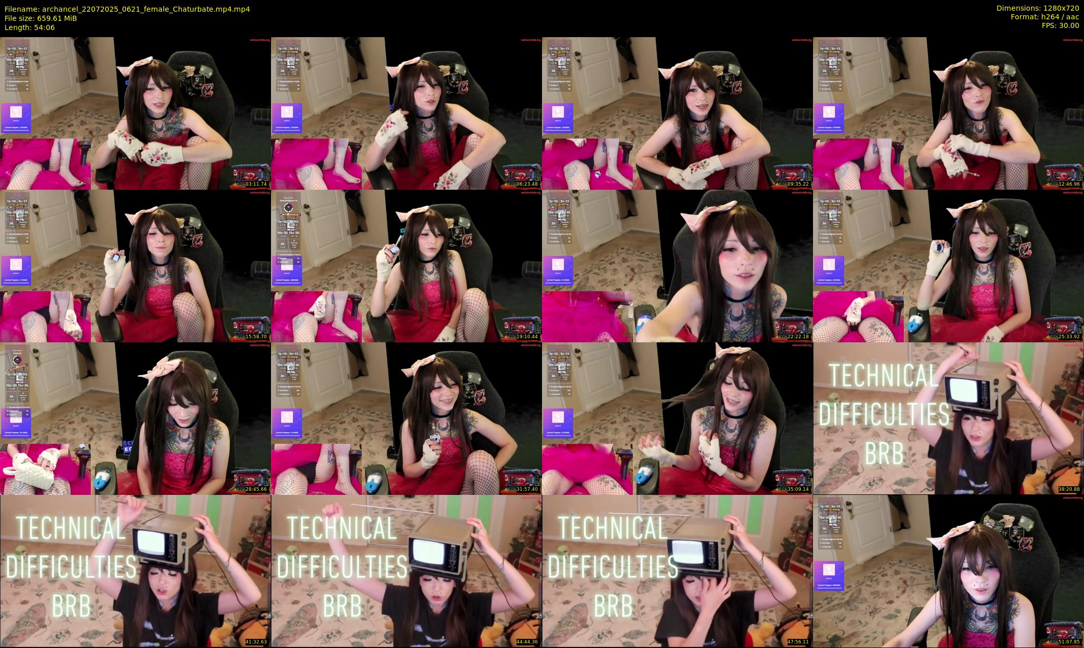 archancel — 55 minute Chaturbate female cam show recording, 720p, Jul 22, 2025