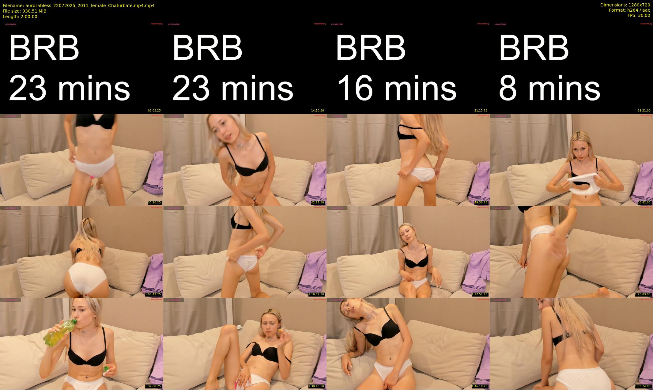 aurorabless — 120 minute Chaturbate female cam show recording, 720p, Jul 22, 2025