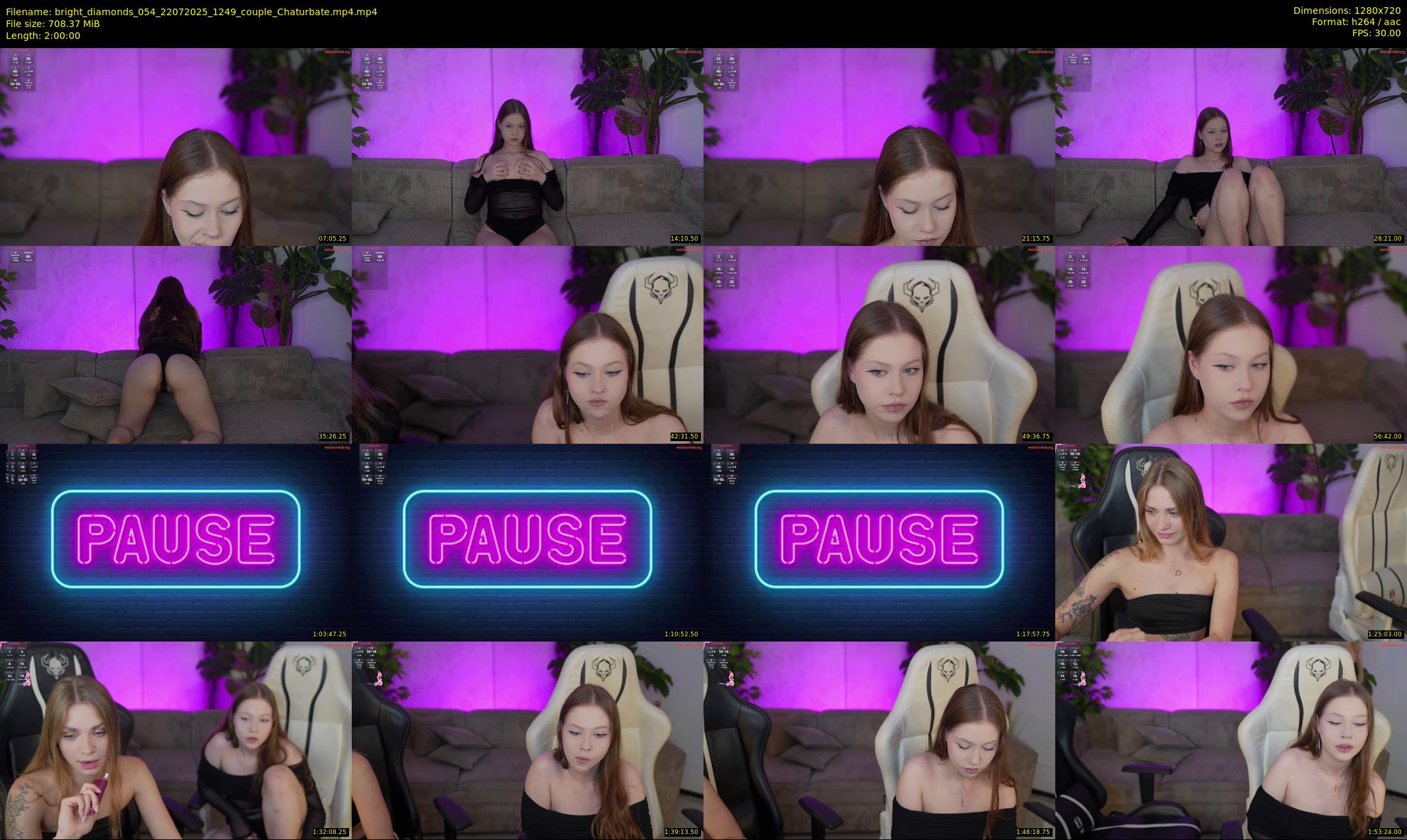 bright_diamonds_054 — 120 minute Chaturbate couple cam show recording, 720p, Jul 22, 2025