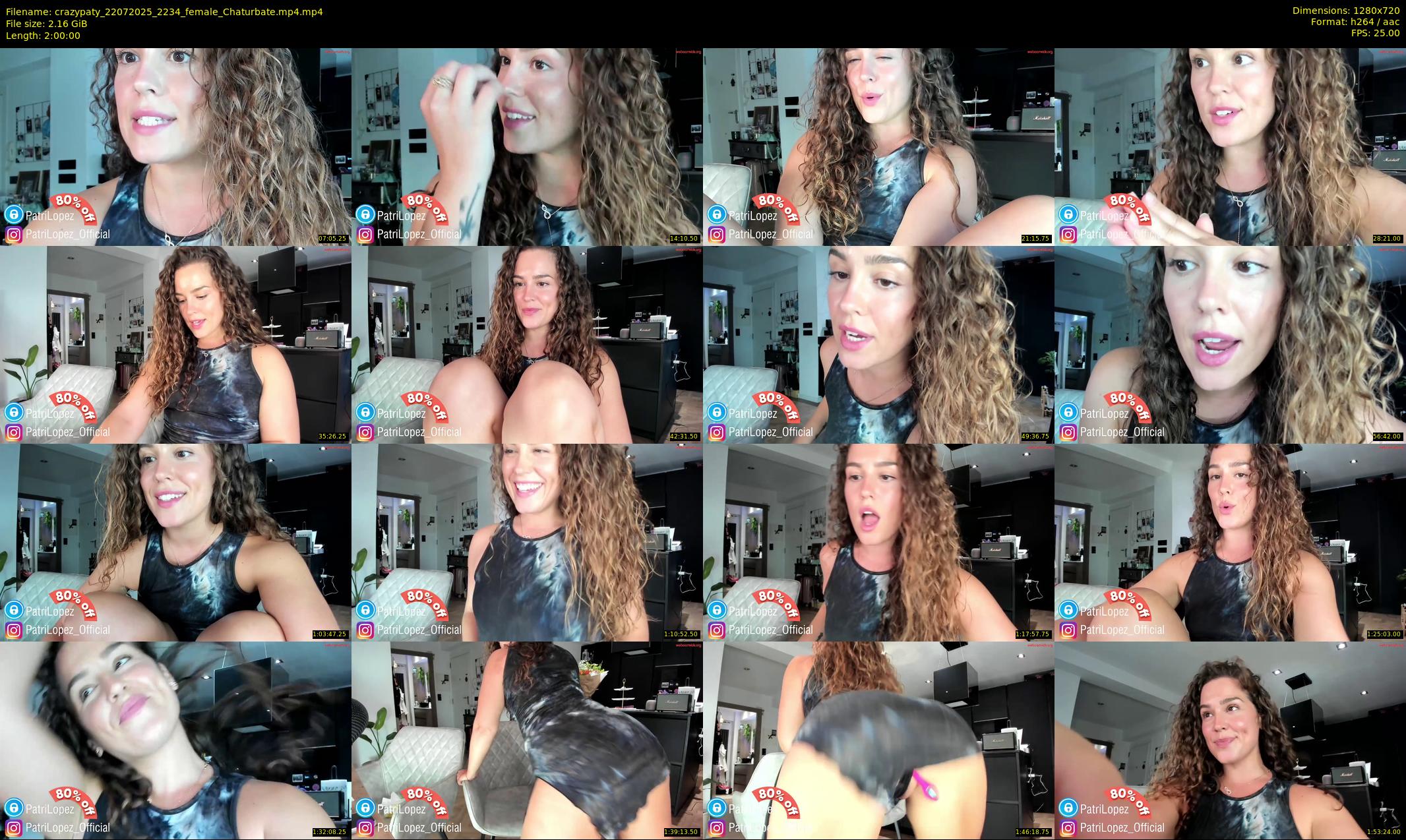 crazypaty — 120 minute Chaturbate female cam show recording, 720p, Jul 22, 2025