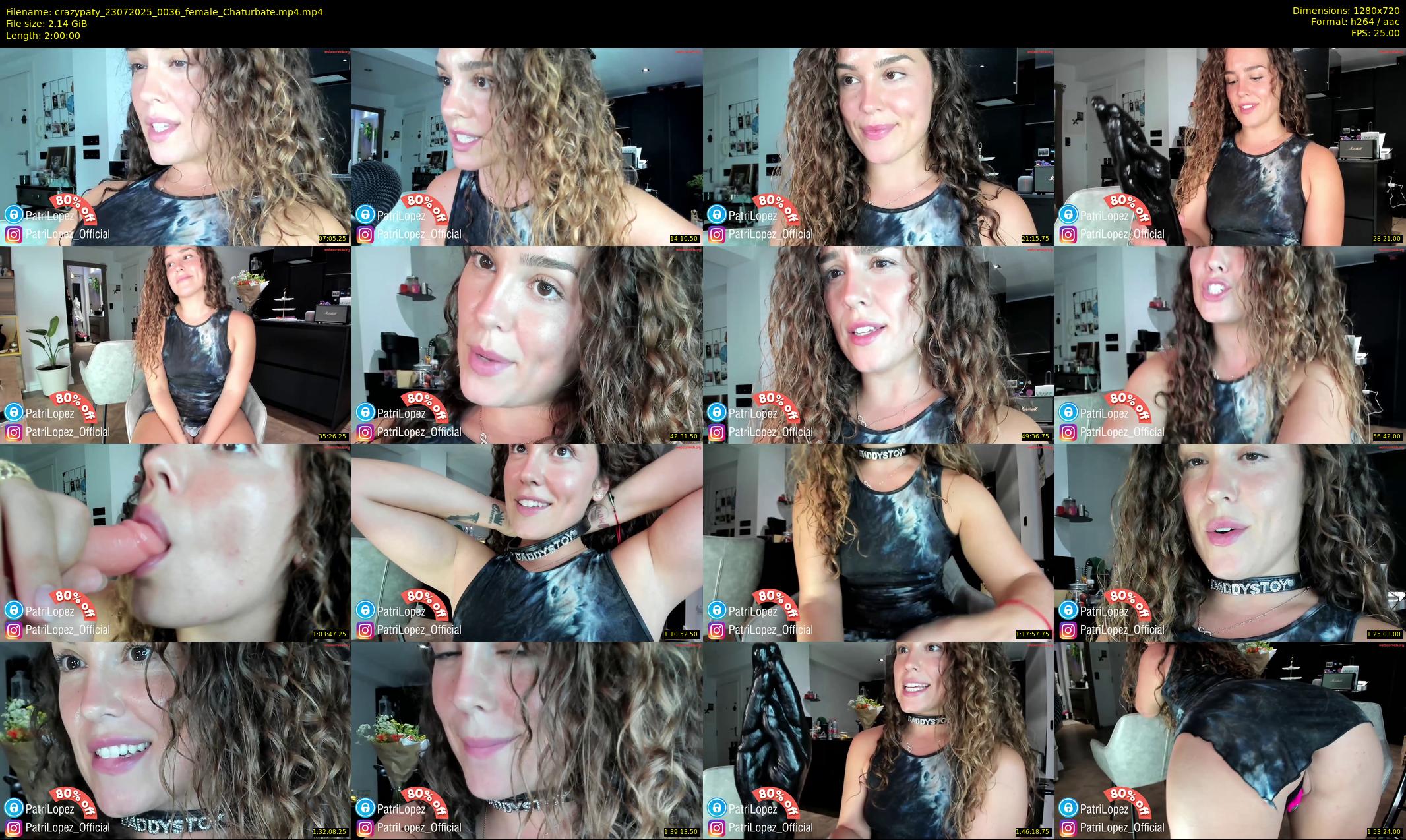 crazypaty — 120 minute Chaturbate female cam show recording, 720p, Jul 23, 2025