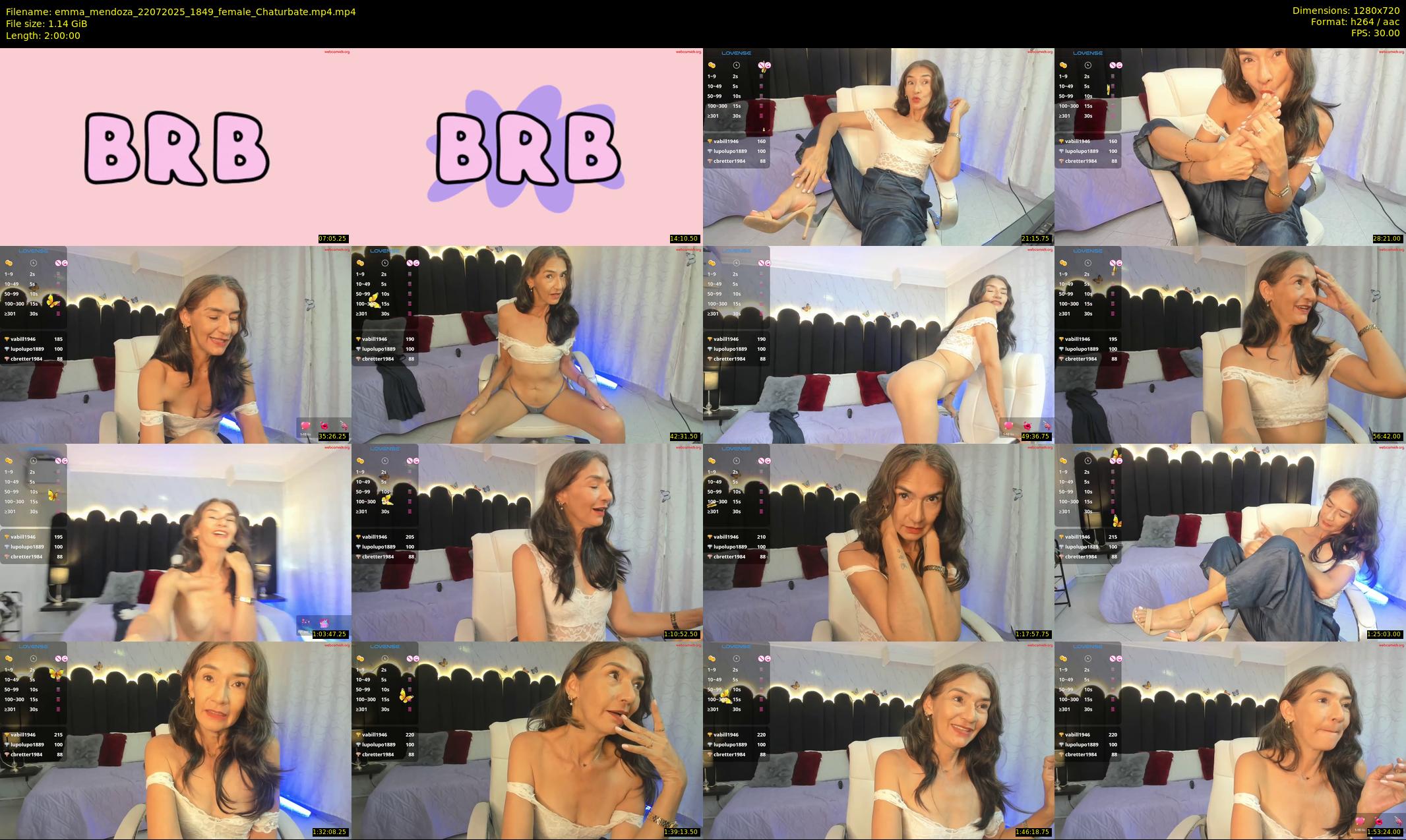 emma_mendoza — 120 minute Chaturbate female cam show recording, 720p, Jul 22, 2025