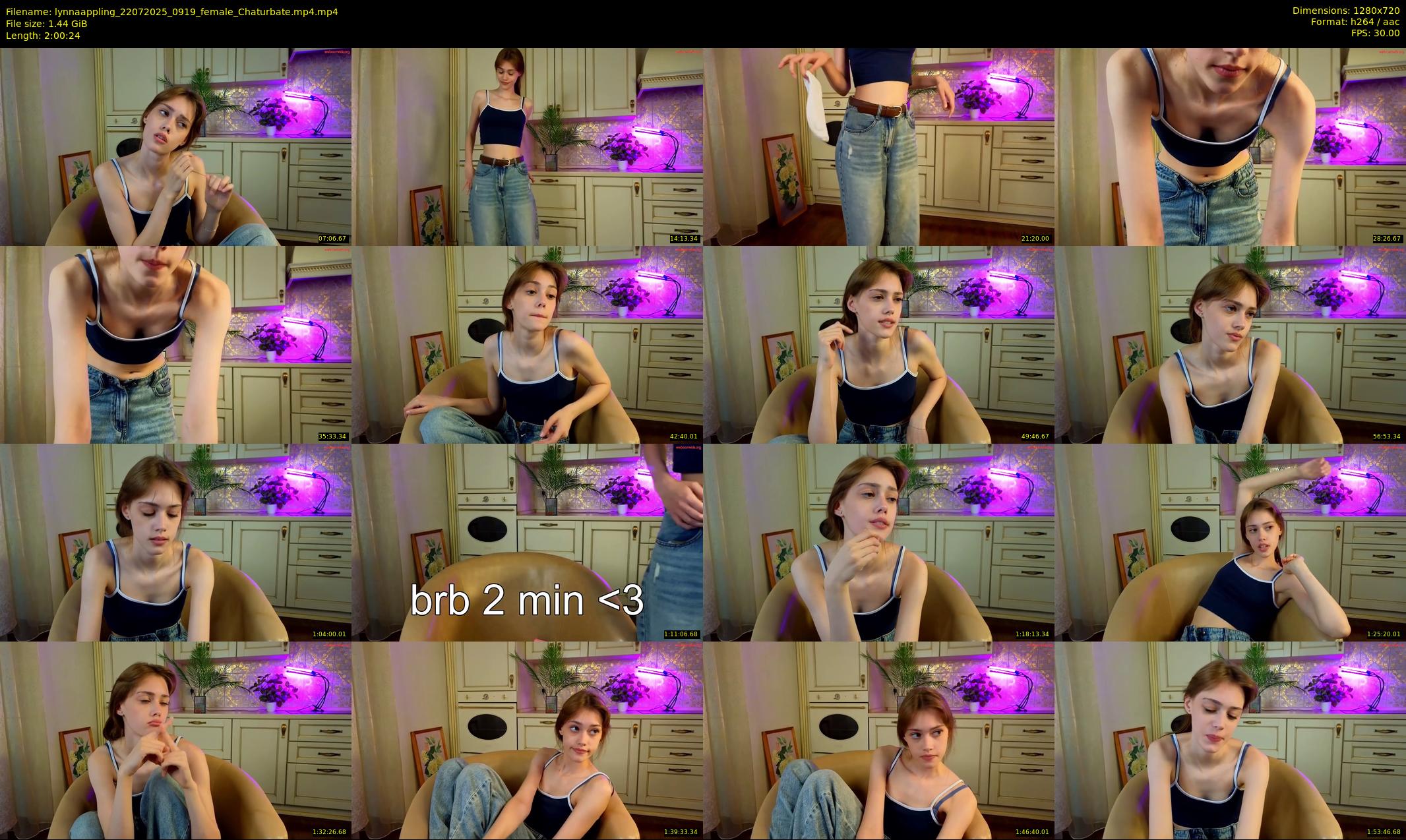 lynnaappling — 121 minute Chaturbate female cam show recording, 720p, Jul 22, 2025