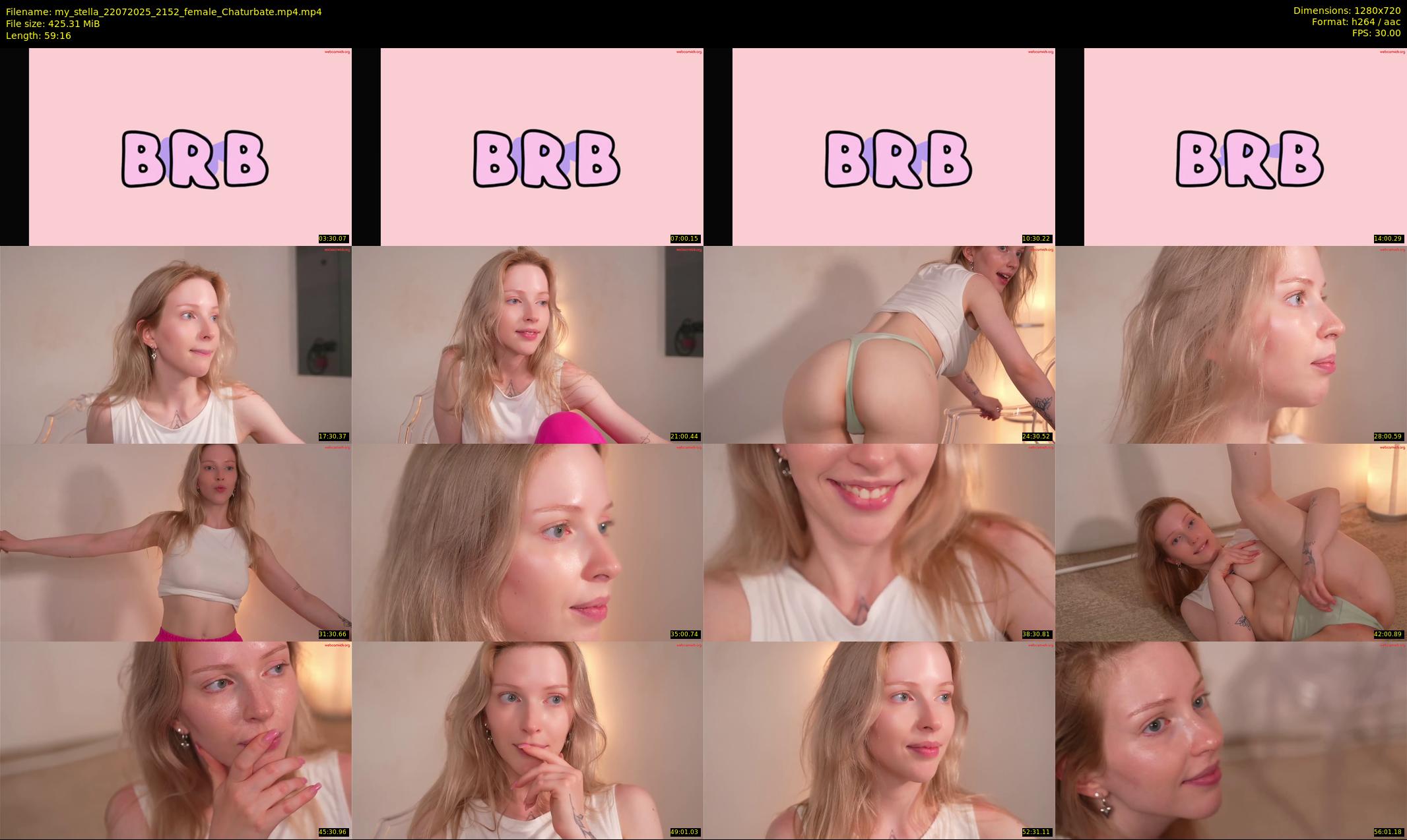 my_stella — 60 minute Chaturbate female cam show recording, 720p, Jul 22, 2025