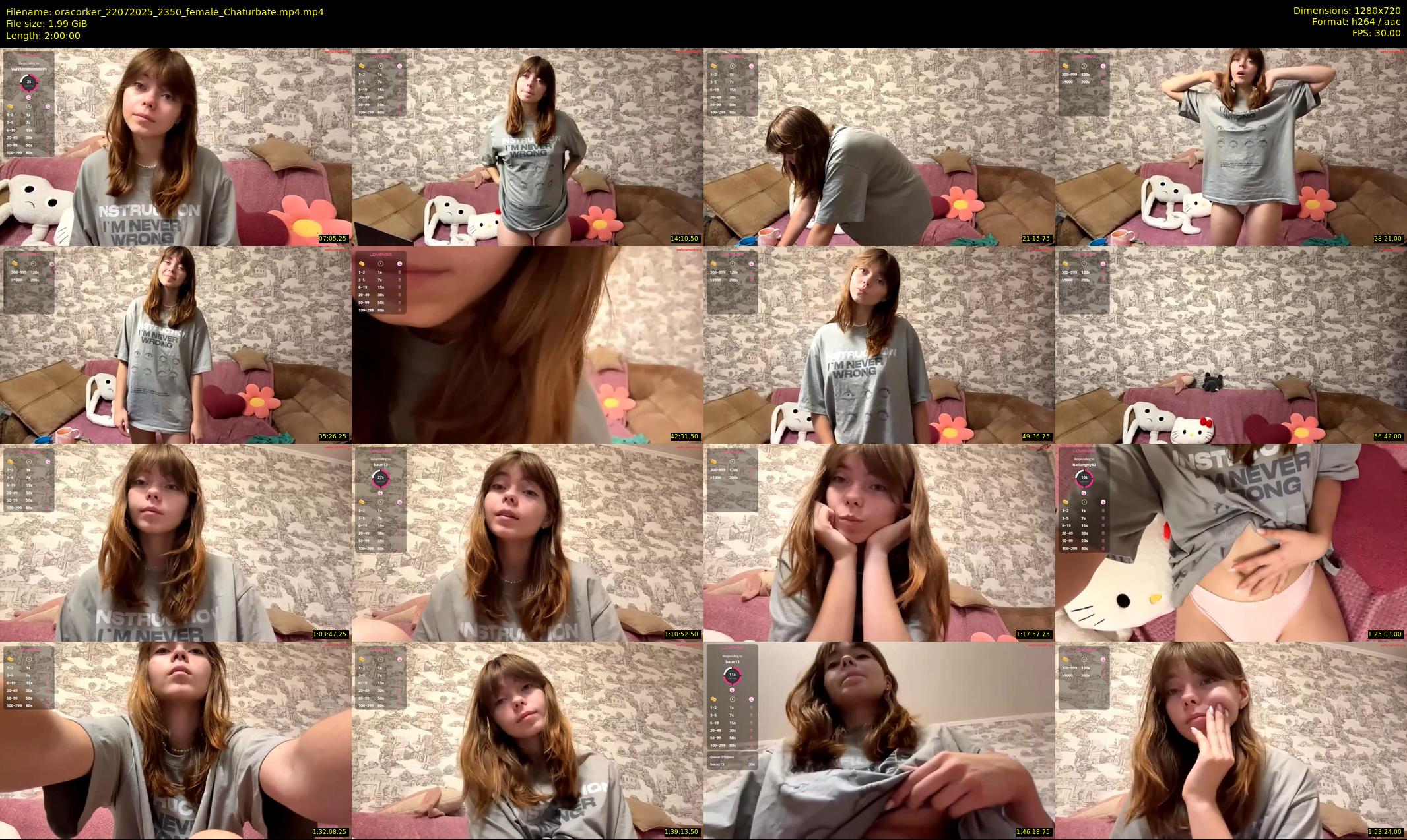 oracorker — 120 minute Chaturbate female cam show recording, 720p, Jul 22, 2025