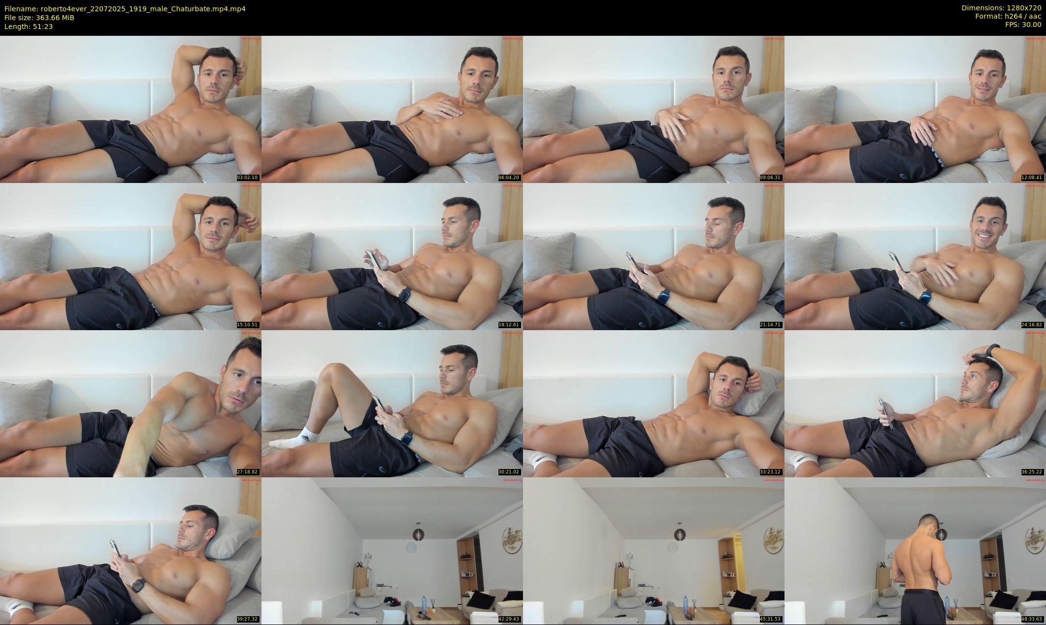 roberto4ever — 52 minute Chaturbate male cam show recording, 720p, Jul 22, 2025
