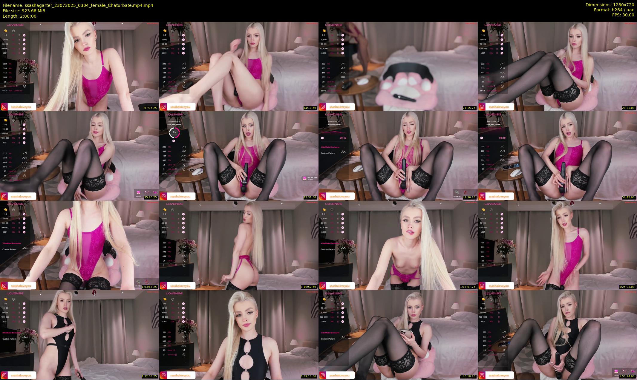 ssashagarter — 120 minute Chaturbate female cam show recording, 720p, Jul 23, 2025