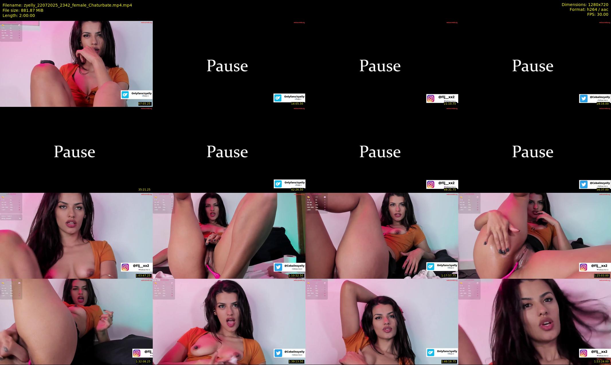 zyelly — 120 minute Chaturbate female cam show recording, 720p, Jul 22, 2025