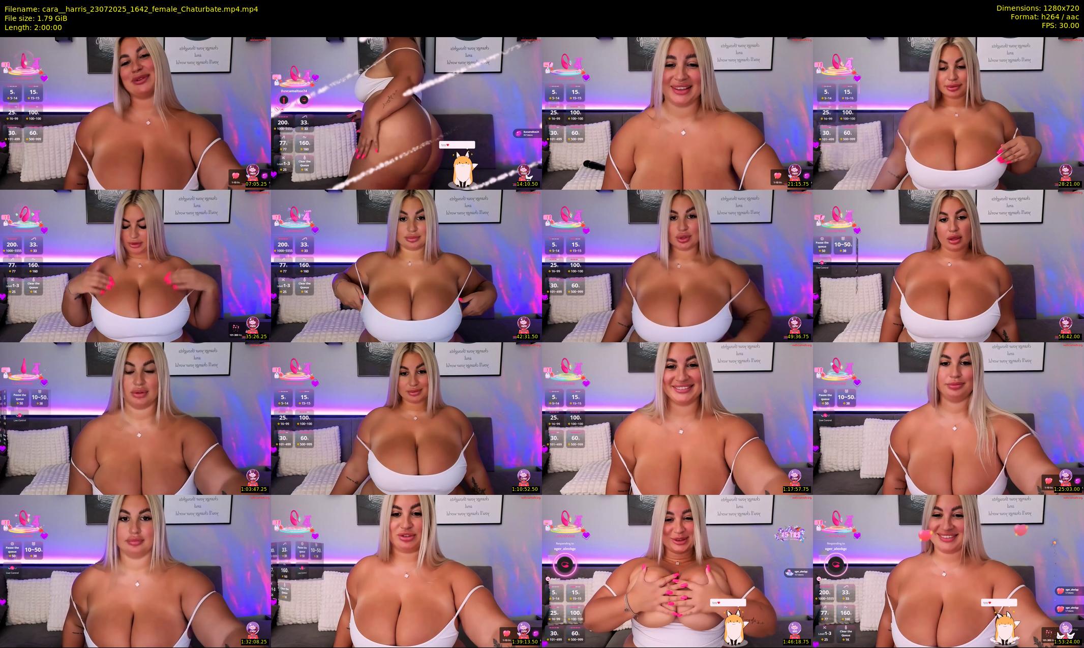 cara__harris — 120 minute Chaturbate female cam show recording, 720p, Jul 23, 2025