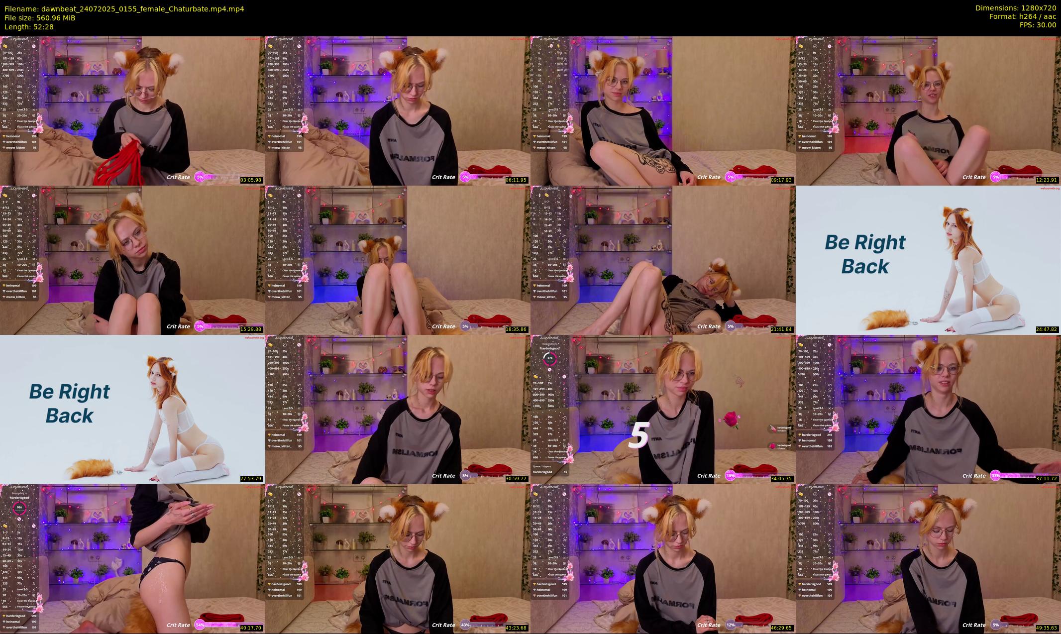 dawnbeat — 53 minute Chaturbate female cam show recording, 720p, Jul 24, 2025