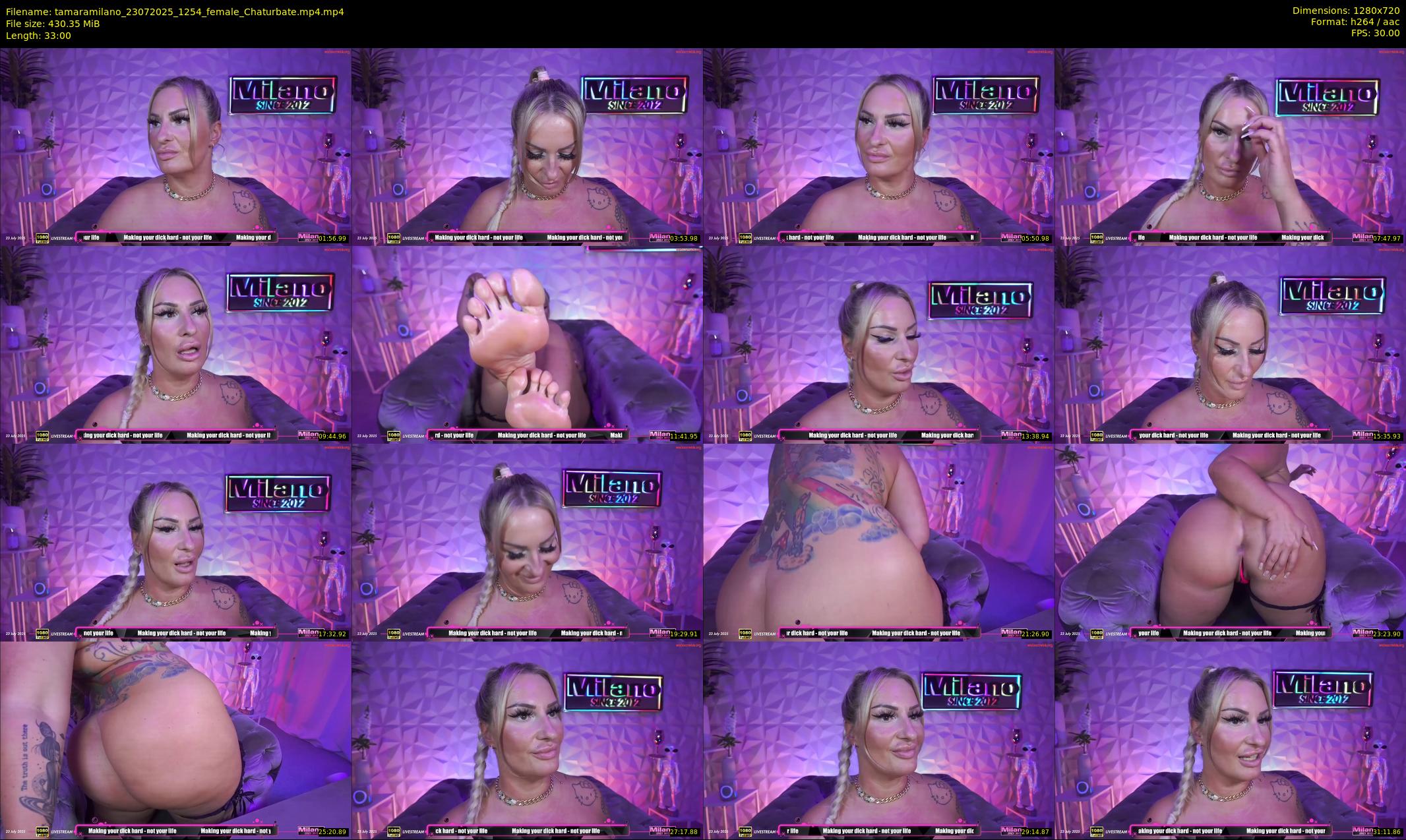 tamaramilano — 33 minute Chaturbate female cam show recording, 720p, Jul 23, 2025