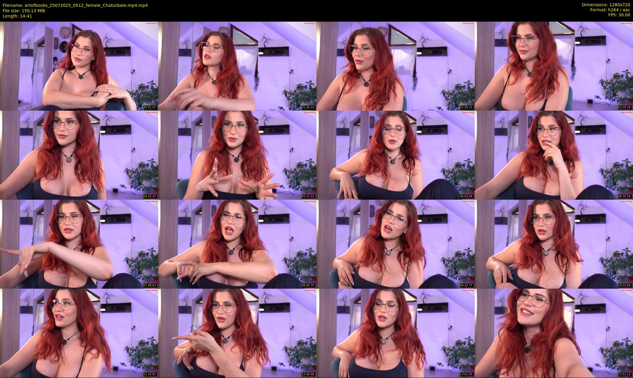 artofboobs — 15 minute Chaturbate female cam show recording, 720p, Jul 25, 2025