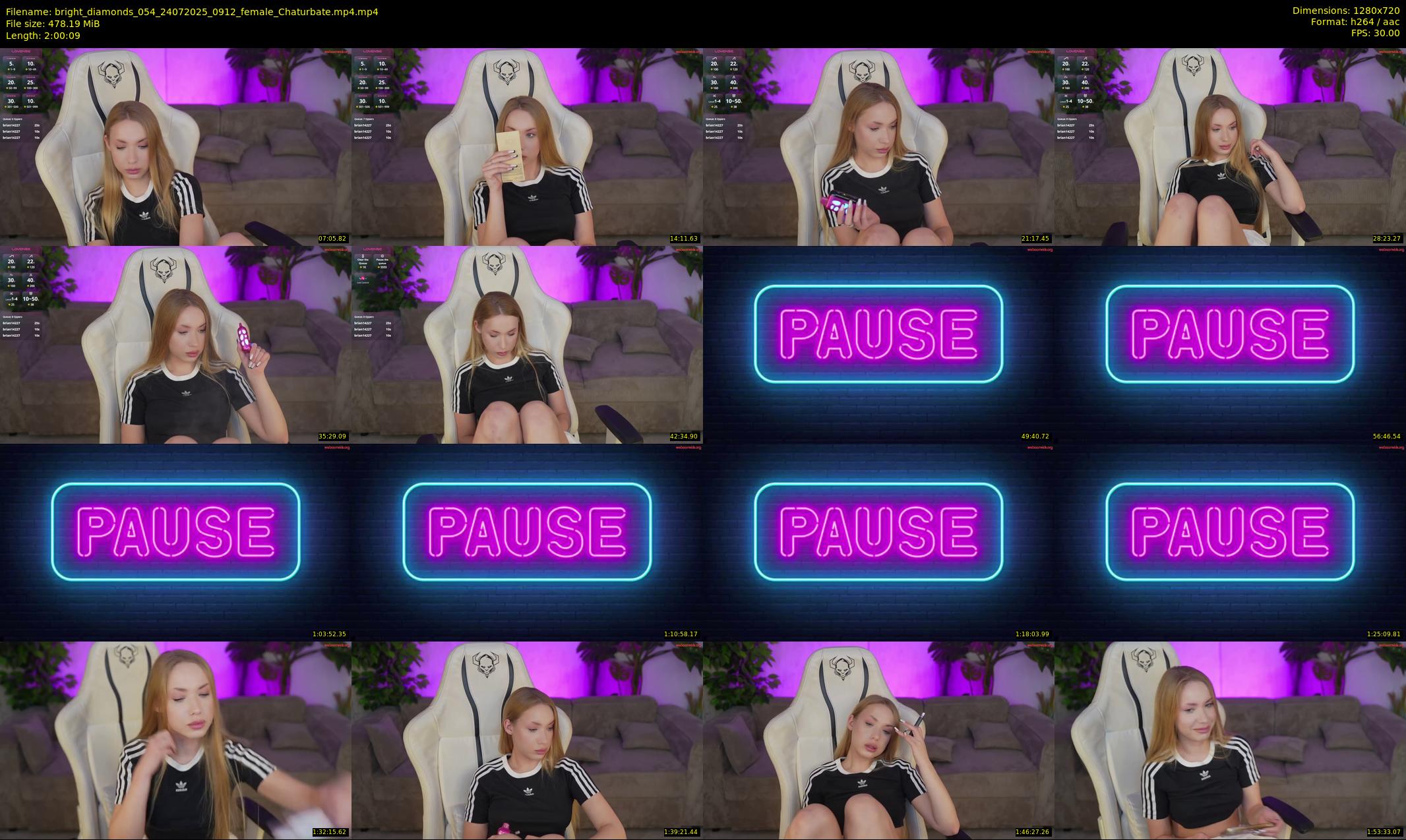 bright_diamonds_054 — 121 minute Chaturbate couple cam show recording, 720p, Jul 24, 2025