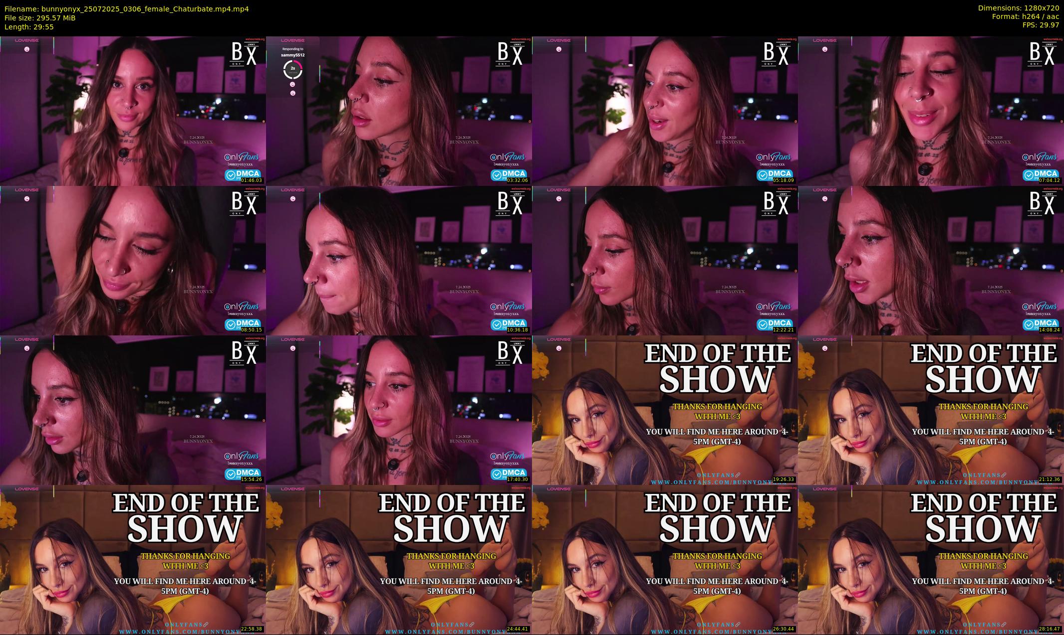bunnyonyx — 30 minute Chaturbate female cam show recording, 720p, Jul 25, 2025
