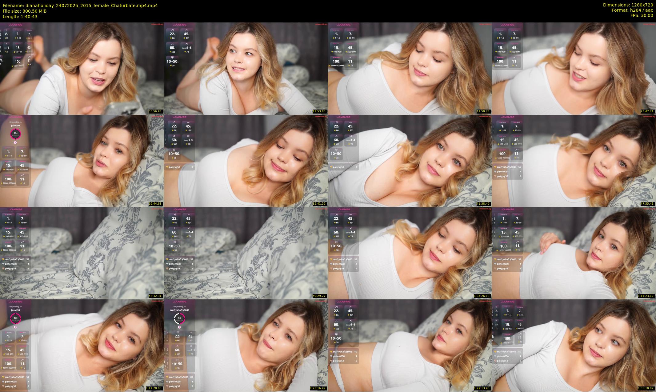 dianaholiday — 101 minute Chaturbate female cam show recording, 720p, Jul 24, 2025