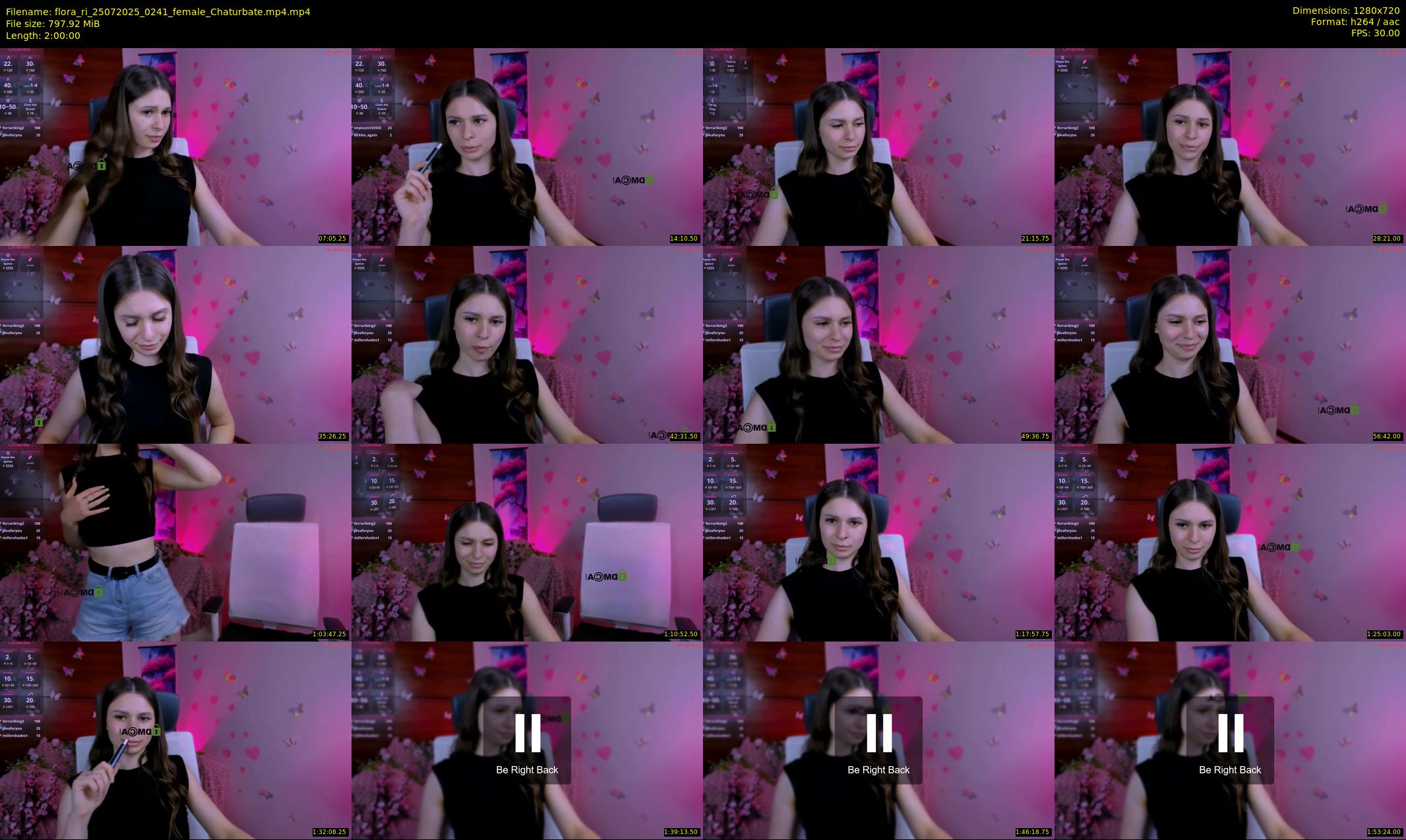 flora_ri — 120 minute Chaturbate female cam show recording, 720p, Jul 25, 2025