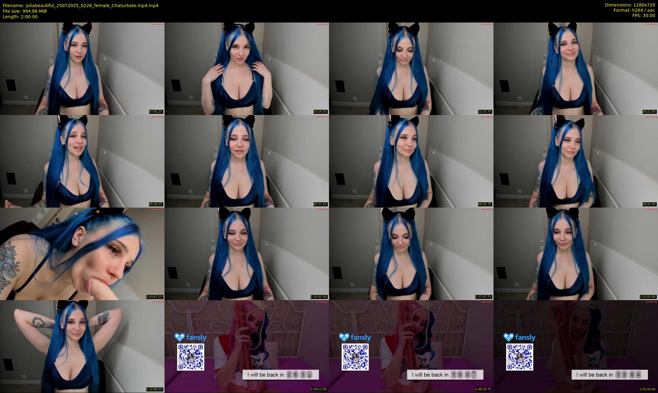 juliabeautiful — 120 minute Chaturbate female cam show recording, 720p, Jul 25, 2025