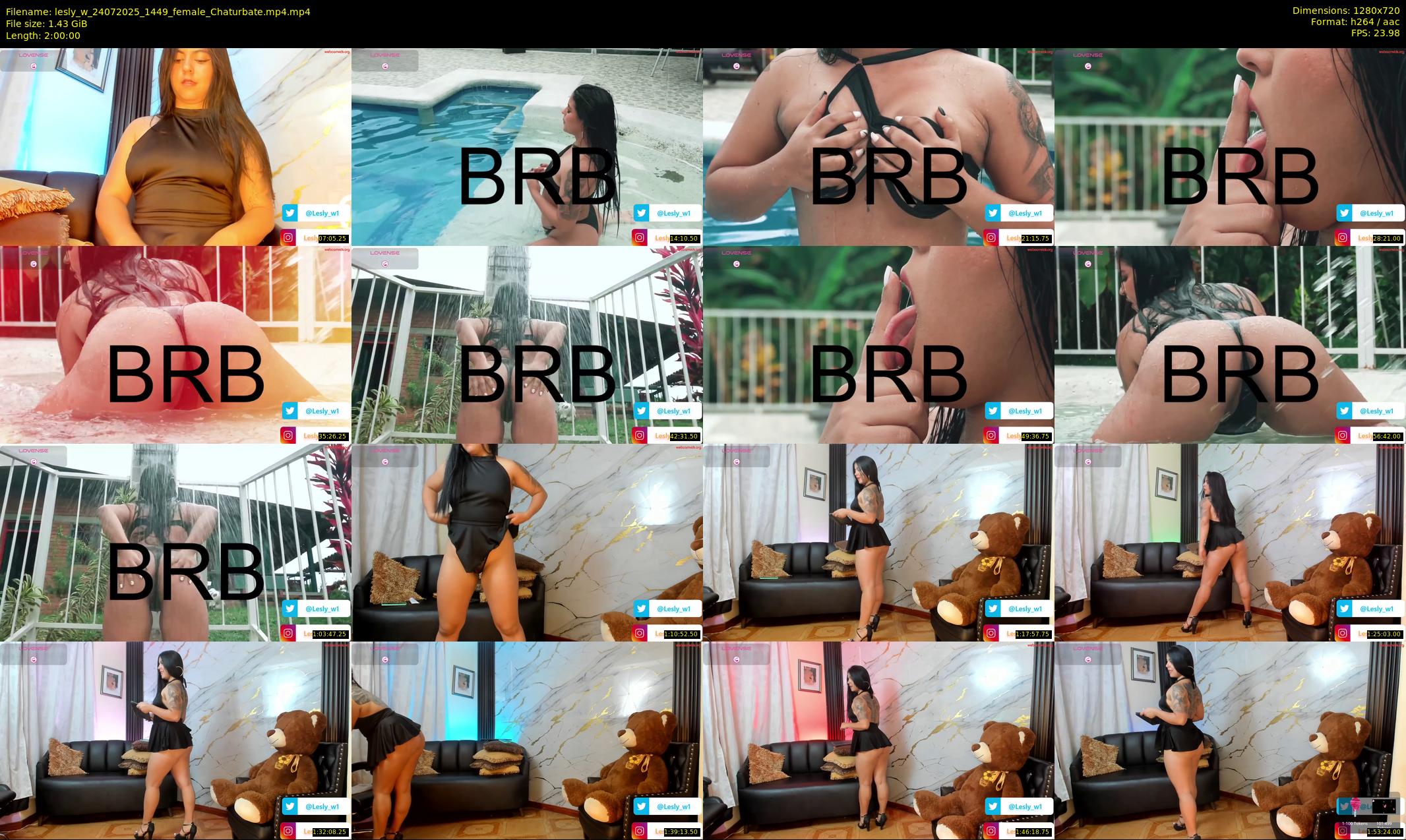 lesly_w — 120 minute Chaturbate female cam show recording, 720p, Jul 24, 2025