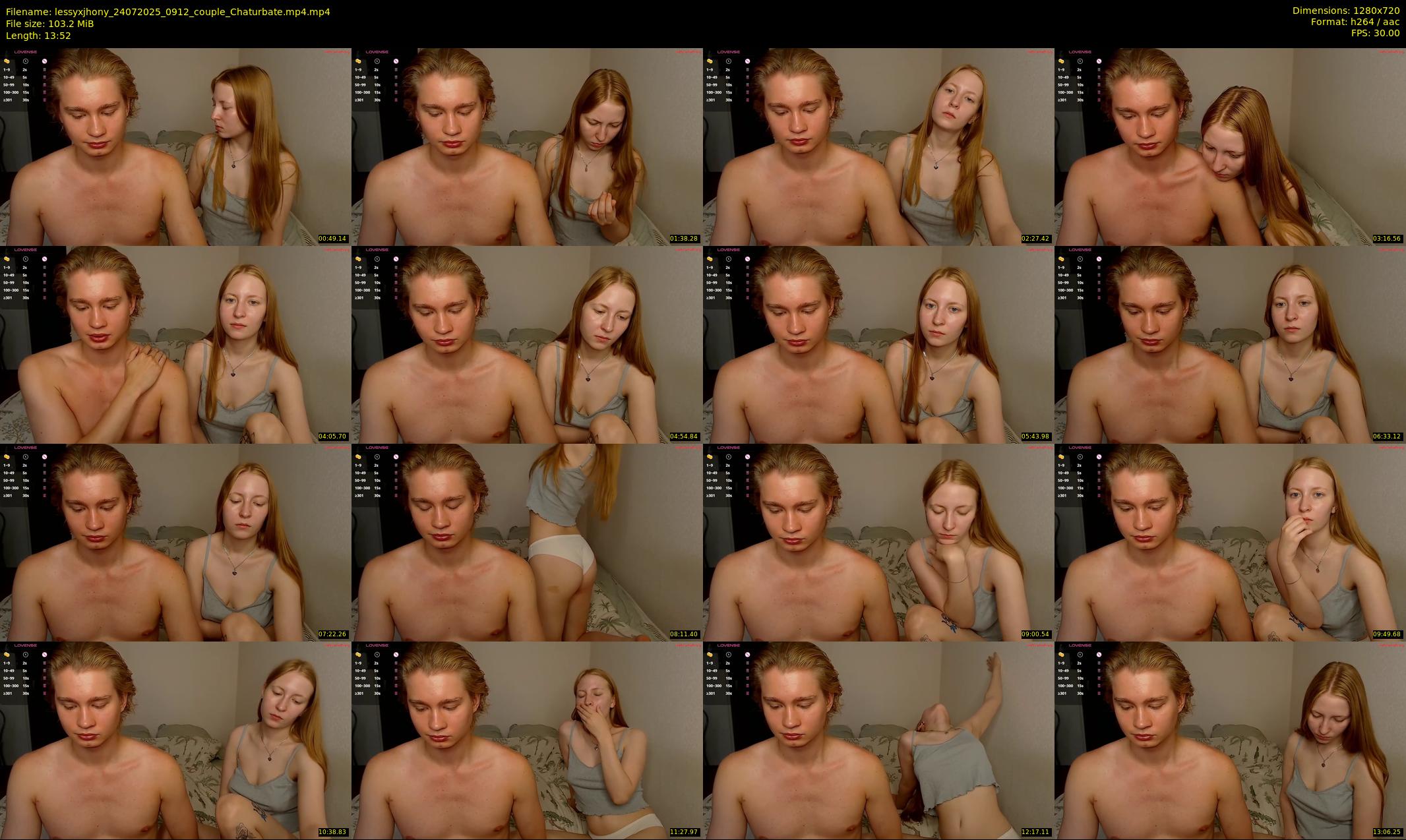 lessyxjhony — 14 minute Chaturbate couple cam show recording, 720p, Jul 24, 2025