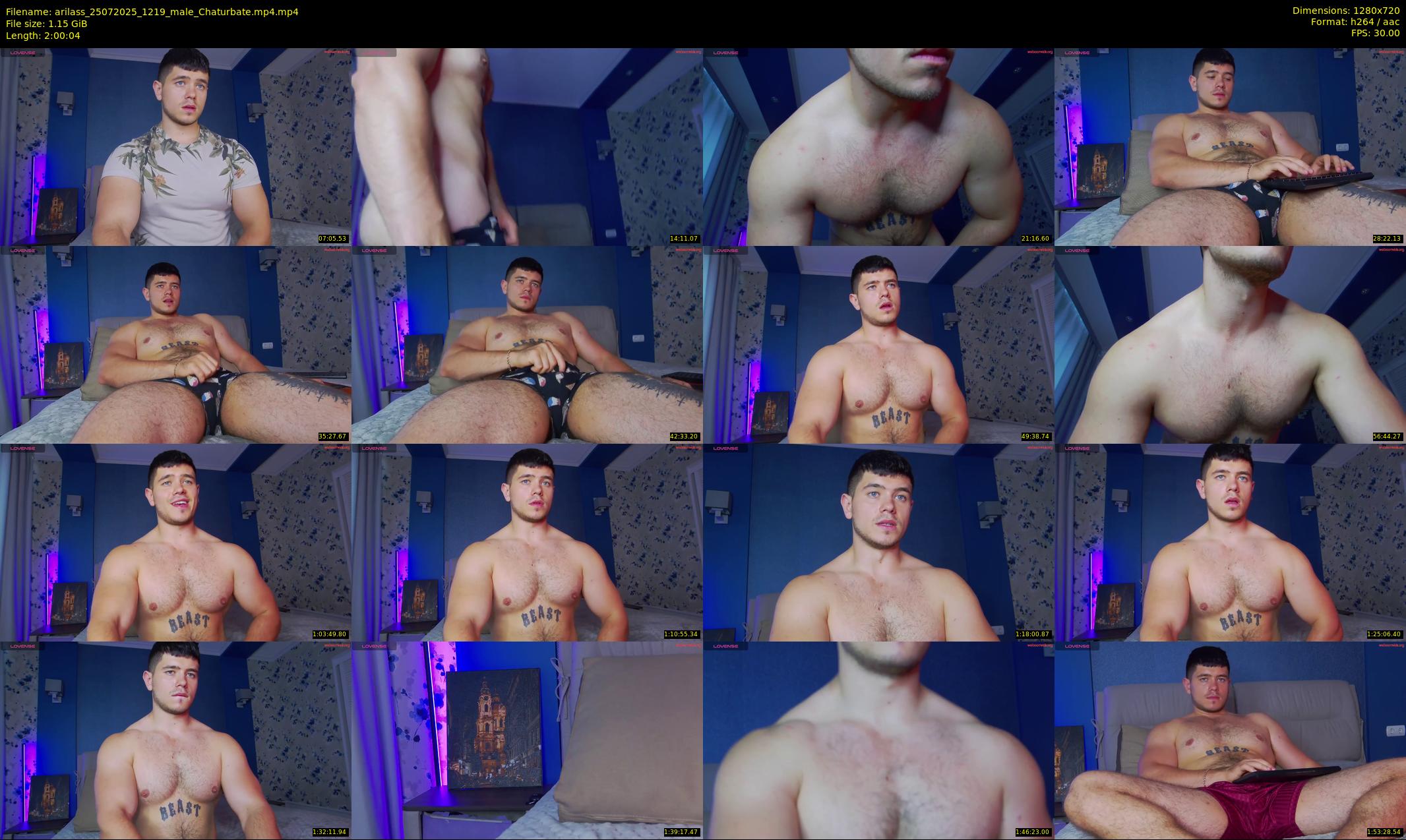 arilass — 121 minute Chaturbate male cam show recording, 720p, Jul 25, 2025