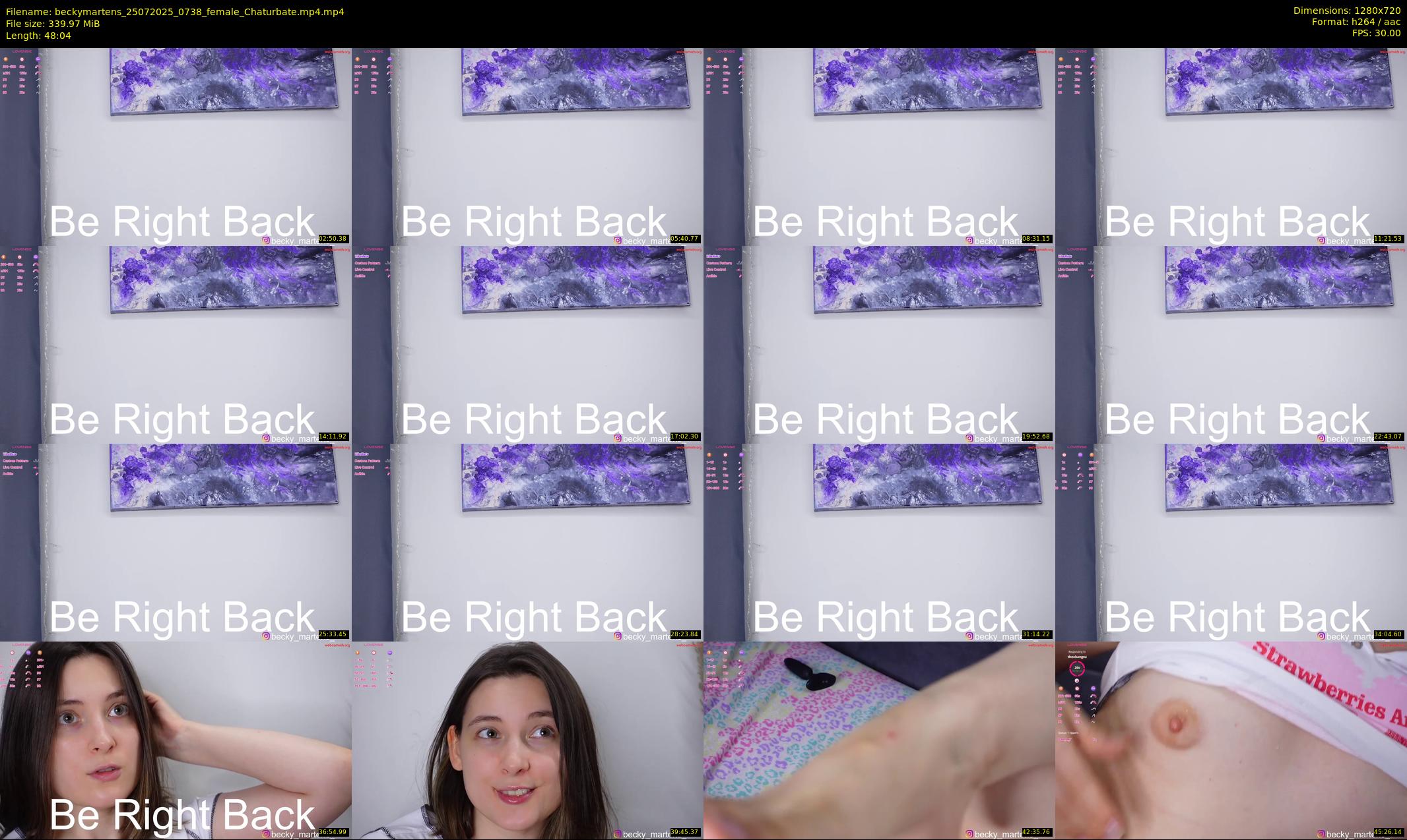 beckymartens — 49 minute Chaturbate female cam show recording, 720p, Jul 25, 2025